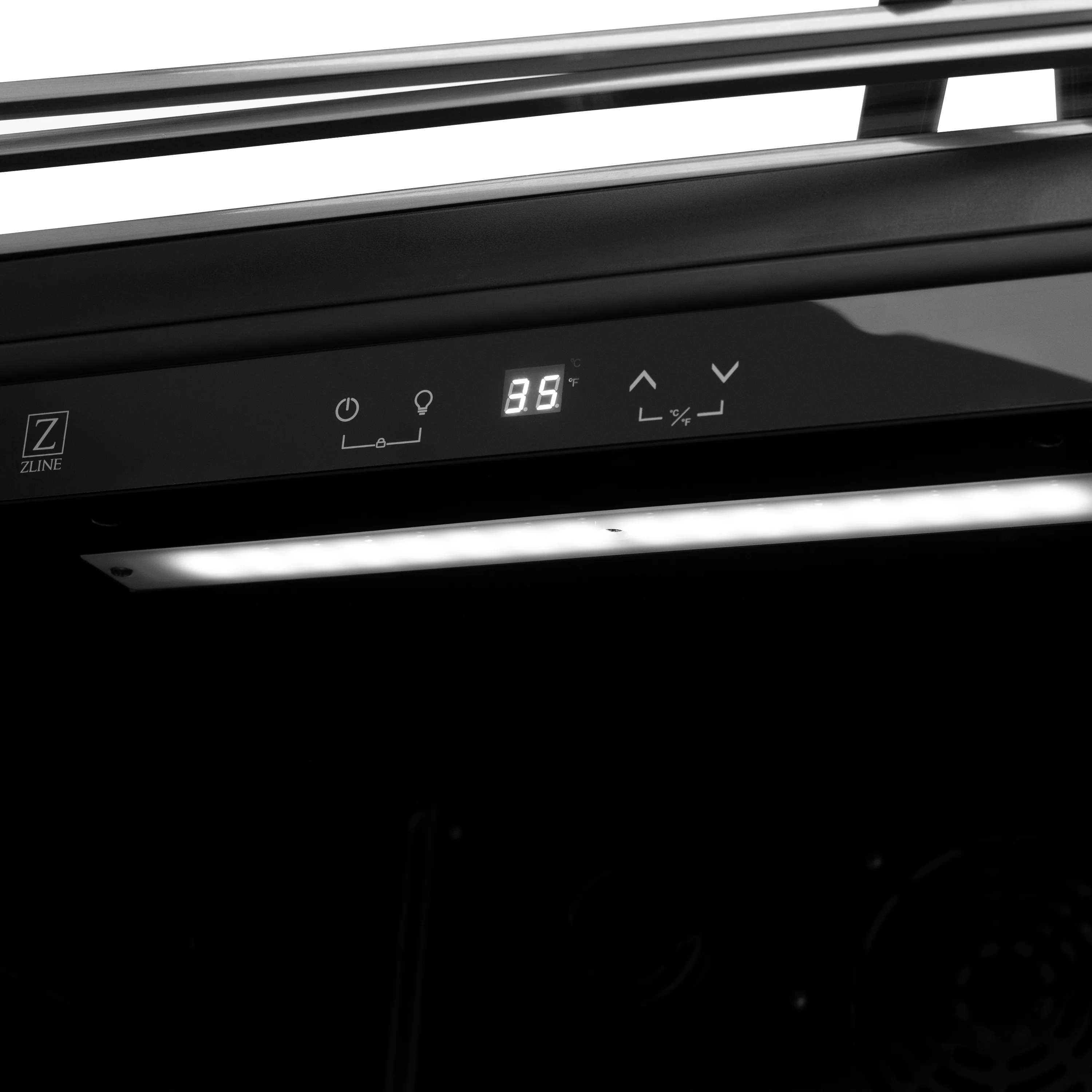 ZLINE 24" Autograph Edition 154 Can Beverage Cooler Fridge with Adjustable Shelves in Stainless Steel with Matte Black Accents (RBVZ-US-24-MB) - Image 8