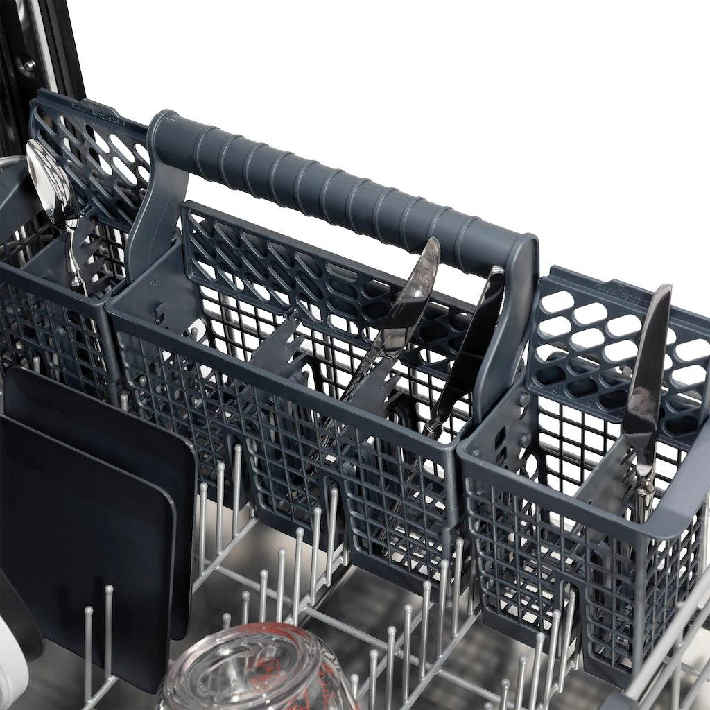 ZLINE Autograph Edition 24 in. Monument Series 3rd Rack Top Touch Control Tall Tub Dishwasher in Black Matte with Champagne Bronze Handle, 45dBa (DWMTZ-BLM-24-CB) - Image 11