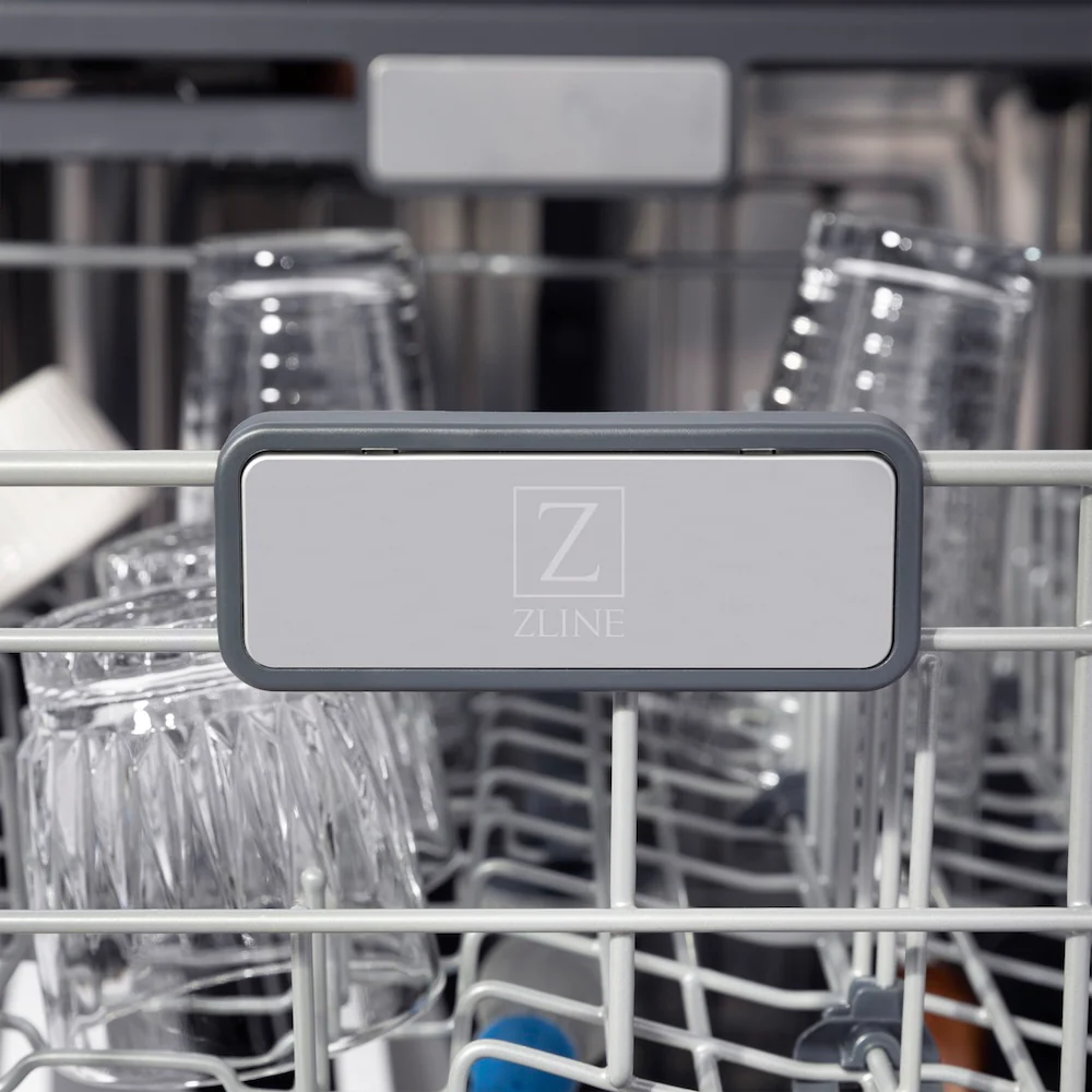 ZLINE Autograph Edition 24 in. Monument Series 3rd Rack Top Touch Control Tall Tub Dishwasher in Black Stainless Steel with Champagne Bronze Handle, 45dBa (DWMTZ-BS-24-CB) - Image 7