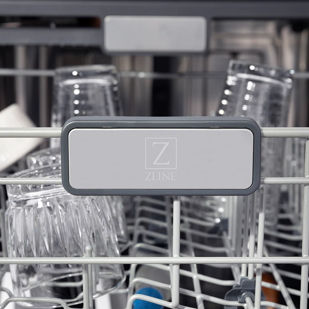ZLINE Autograph Edition 24 in. Monument Series 3rd Rack Top Touch Control Tall Tub Dishwasher in Black Stainless Steel with Champagne Bronze Helix Handle, 45dBa (DWMTZ-BS-24-KCB) - Image 6