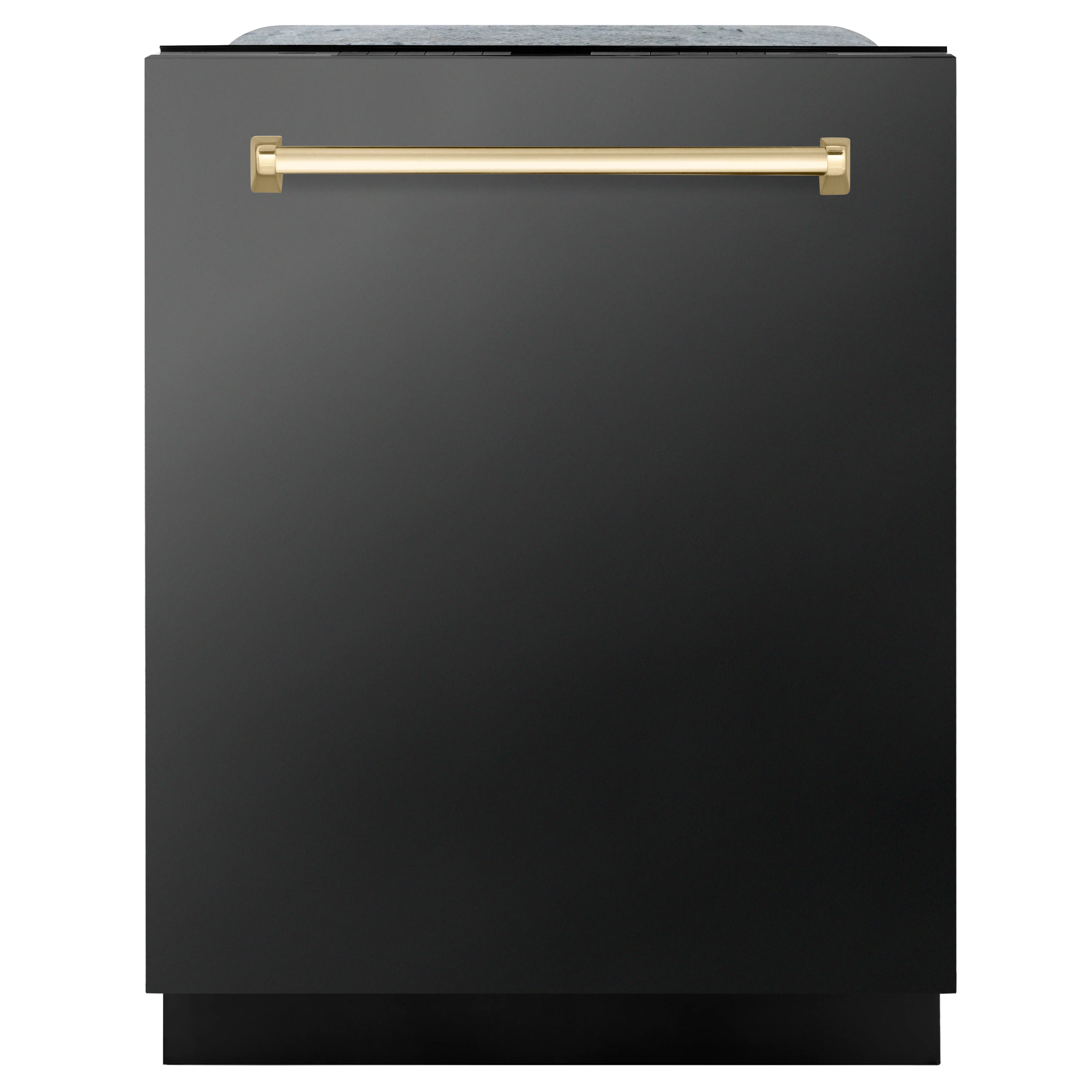 ZLINE Autograph Edition 24" Monument Series 3rd Rack Top Touch Control Tall Tub Dishwasher in Black Stainless Steel with Polished Gold Handle, 45dBa (DWMTZ-BS-24-G) - Image 3