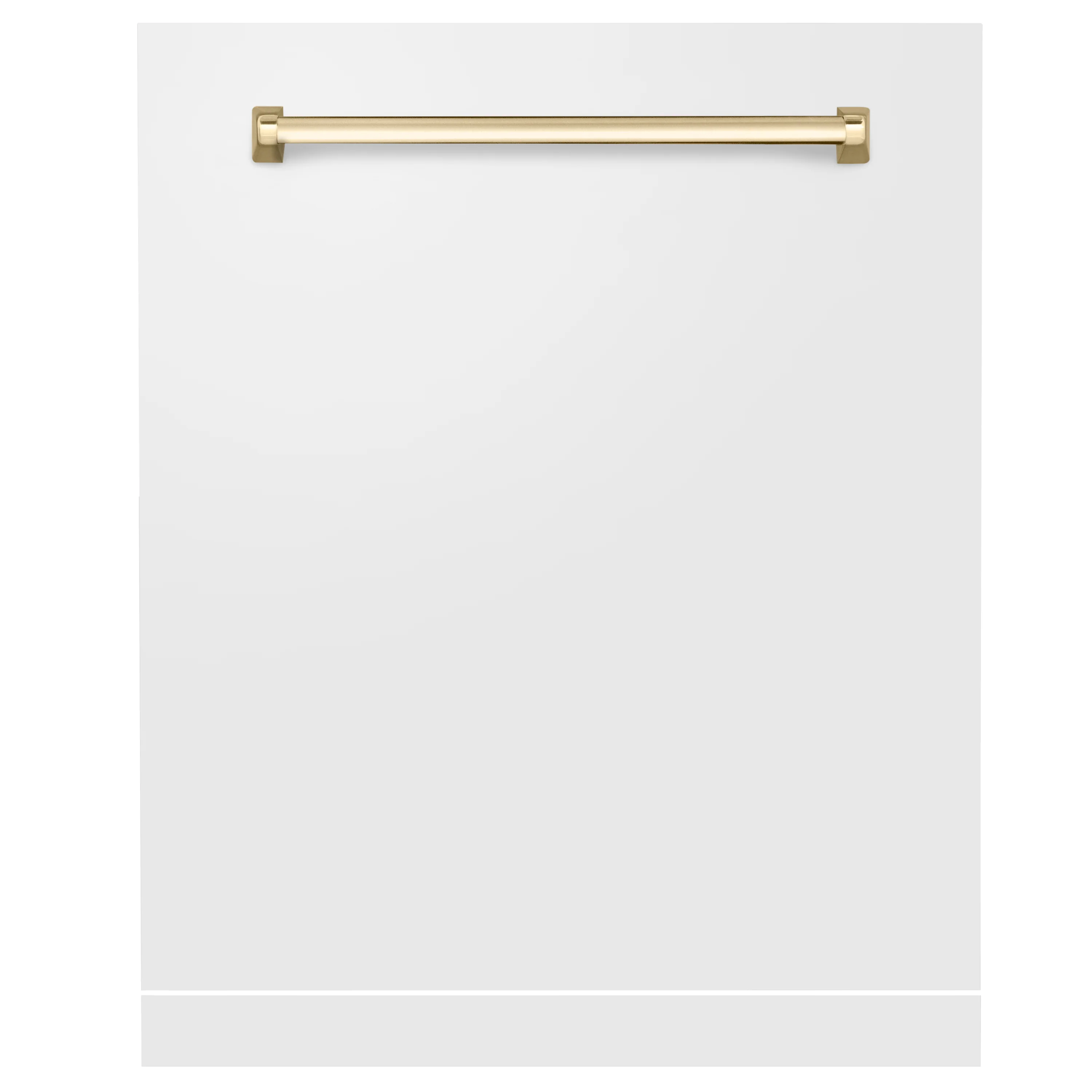 ZLINE Autograph Edition 24" Monument Dishwasher Panel in White Matte with Polished Gold Handle (DPMTZ-WM-24-G)