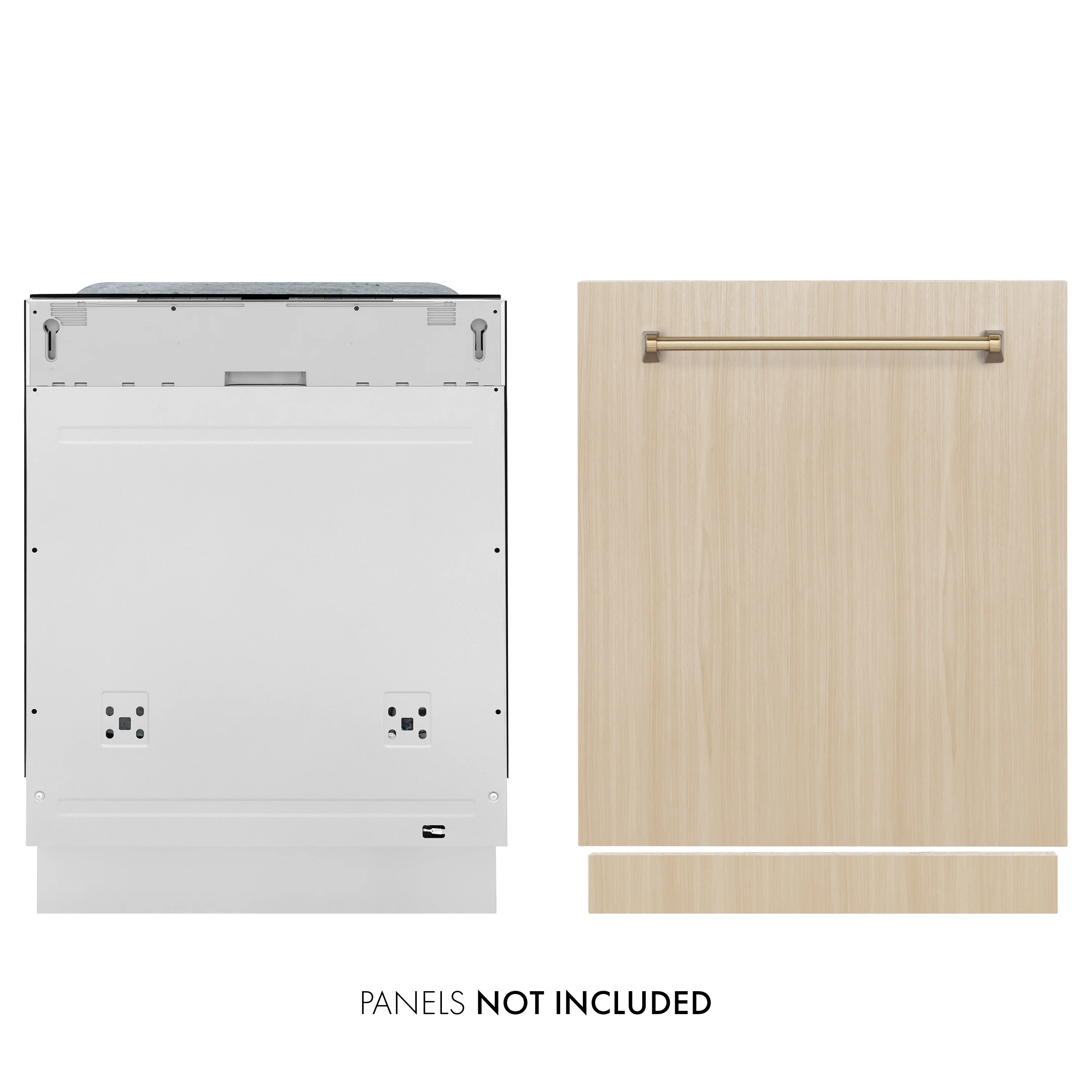 ZLINE Autograph Edition 24" Monument Series 3rd Rack Top Touch Control Tall Tub Dishwasher in Custom Panel Ready with Champagne Bronze Handle, 45dBa (DWMTZ-24-CB) - Image 5