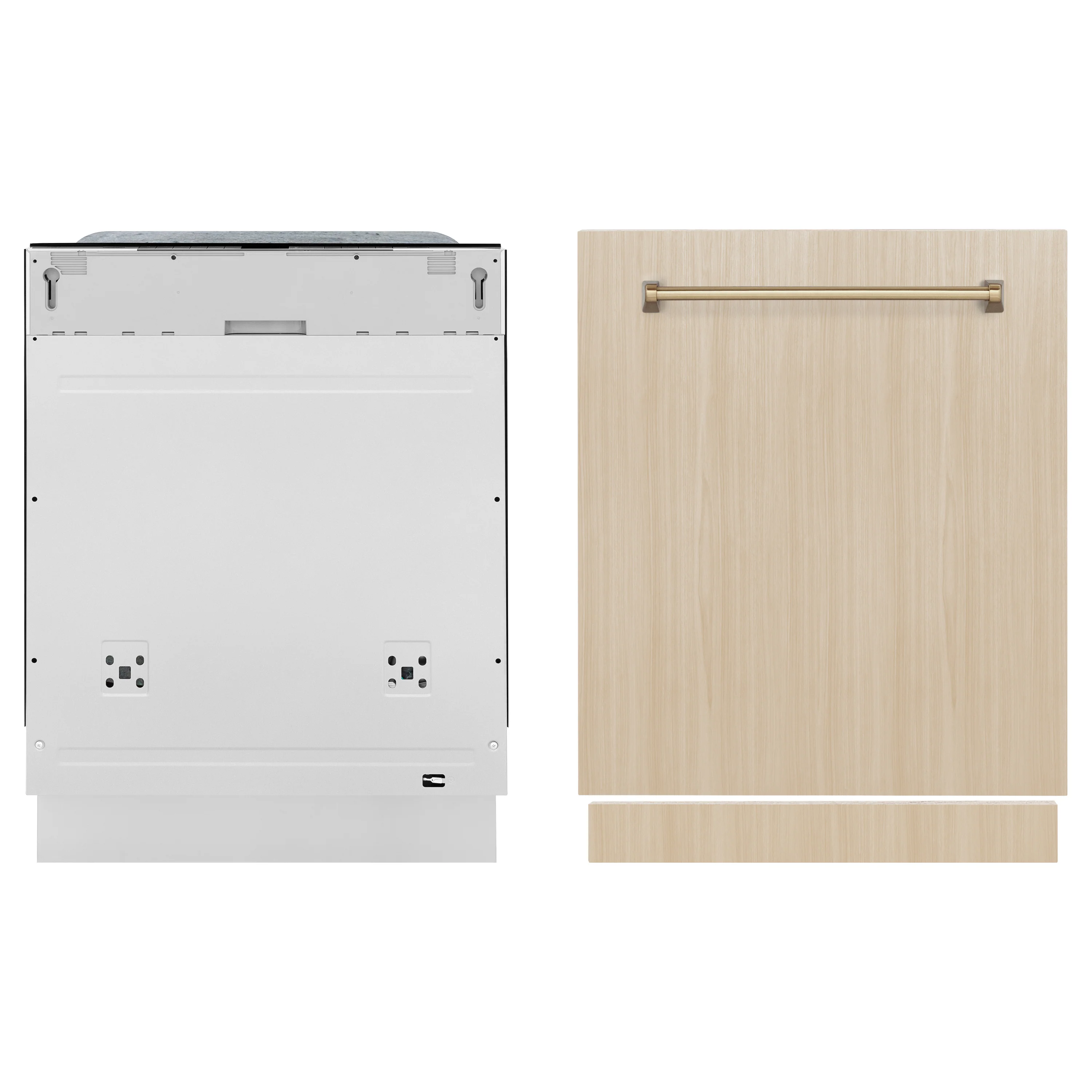 ZLINE Autograph Edition 24" Monument Series 3rd Rack Top Touch Control Tall Tub Dishwasher in Custom Panel Ready with Champagne Bronze Handle, 45dBa (DWMTZ-24-CB) - Image 6