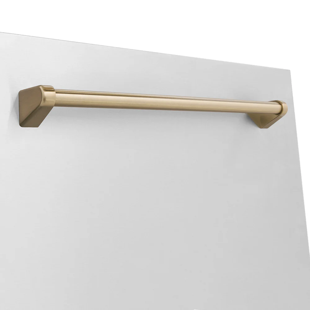 ZLINE Autograph Edition 24 in. Monument Series 3rd Rack Top Touch Control Tall Tub Dishwasher in Stainless Steel with Champagne Bronze Handle, 45dBa (DWMTZ-304-24-CB) - Image 6