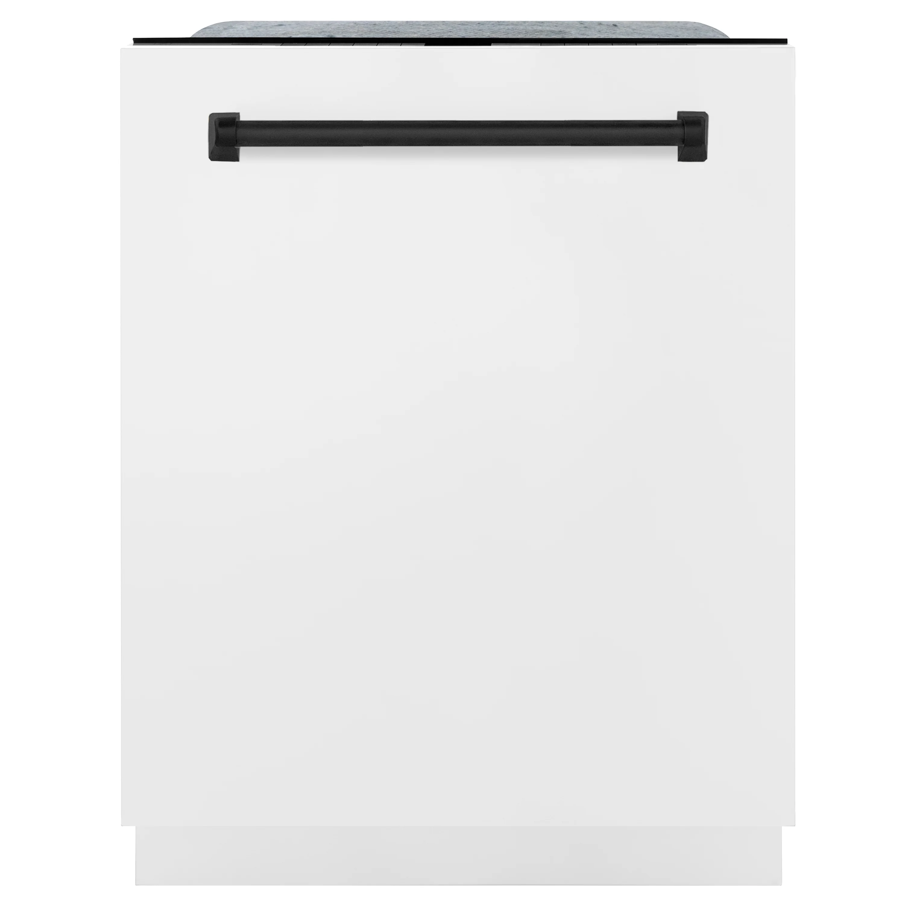 ZLINE Autograph Edition 24" Monument Series 3rd Rack Top Control Built-In Tall Tub Dishwasher in White Matte with Matte Black Handle, 45dBa (DWMTZ-WM-24-MB) - Image 3