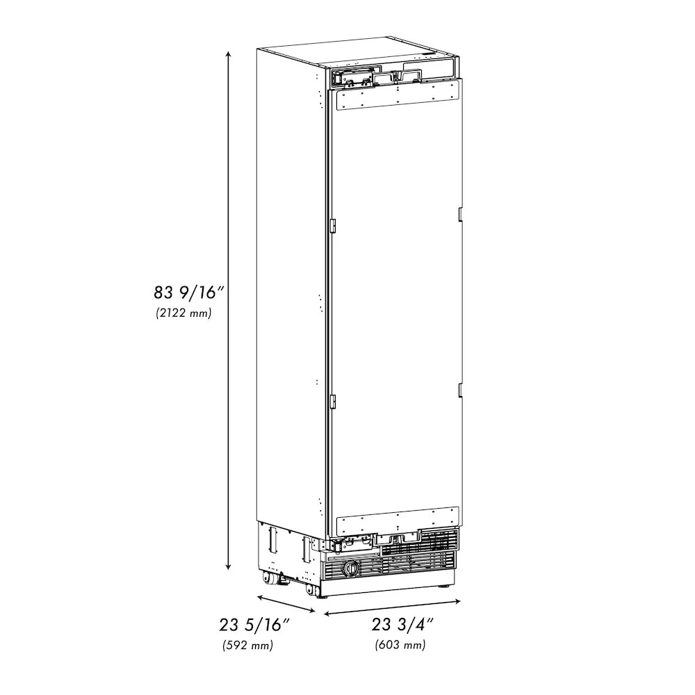 ZLINE Autograph Edition 24 in. 12.5 cu. ft. Panel Ready Column Refrigerator with Graphite Gray Interior and Polished Gold Accents (RBCRVZ-24-G) - Image 12