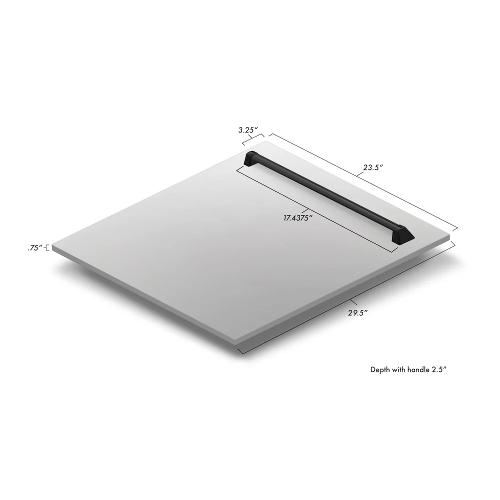 ZLINE Autograph Edition 24" Tallac Dishwasher Panel in Stainless Steel with Matte Black Handle (DPVZ-304-24-MB) - Image 5