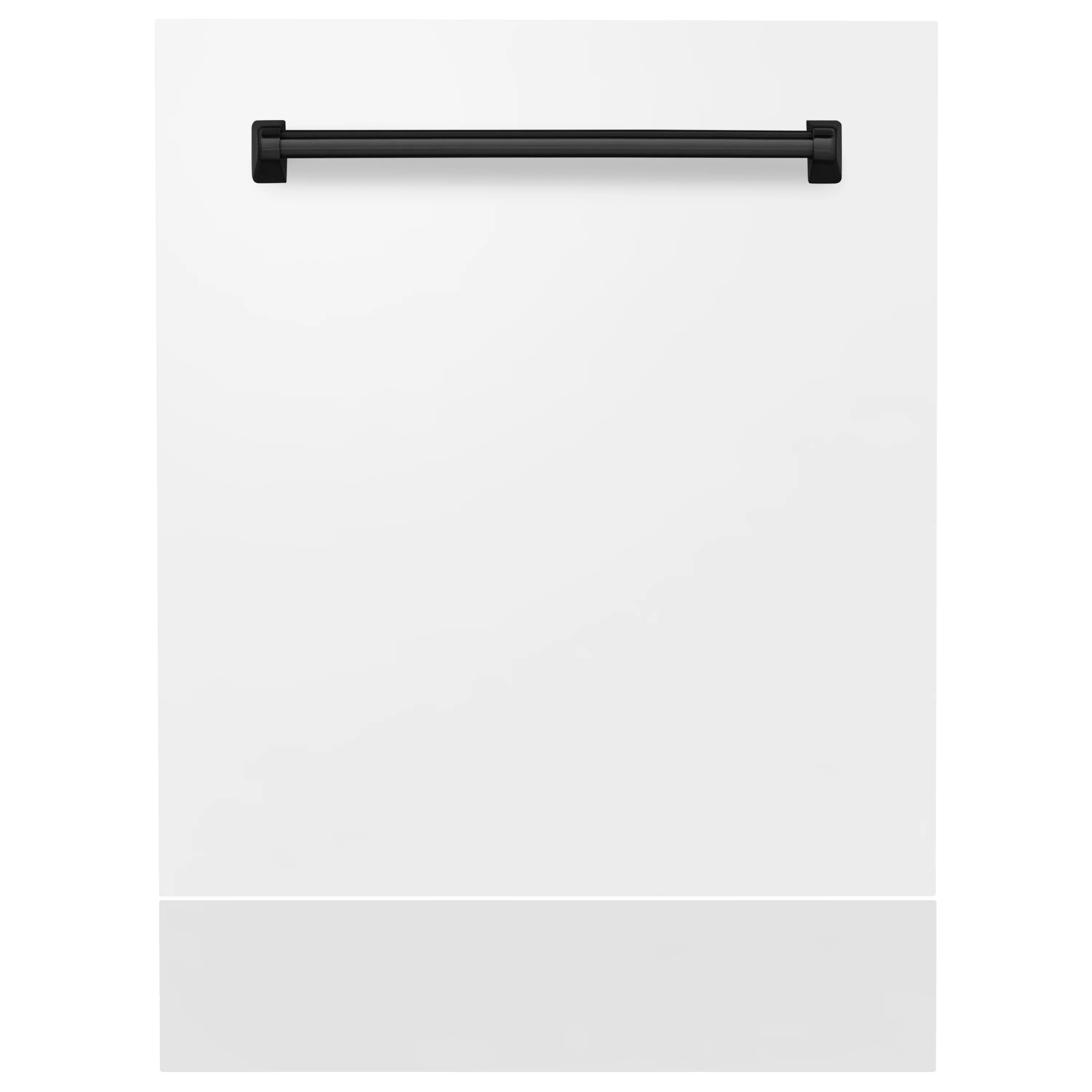 ZLINE Autograph Edition 24" Tallac Dishwasher Panel in White Matte with Matte Black Handle (DPVZ-WM-24-MB) - Image 3