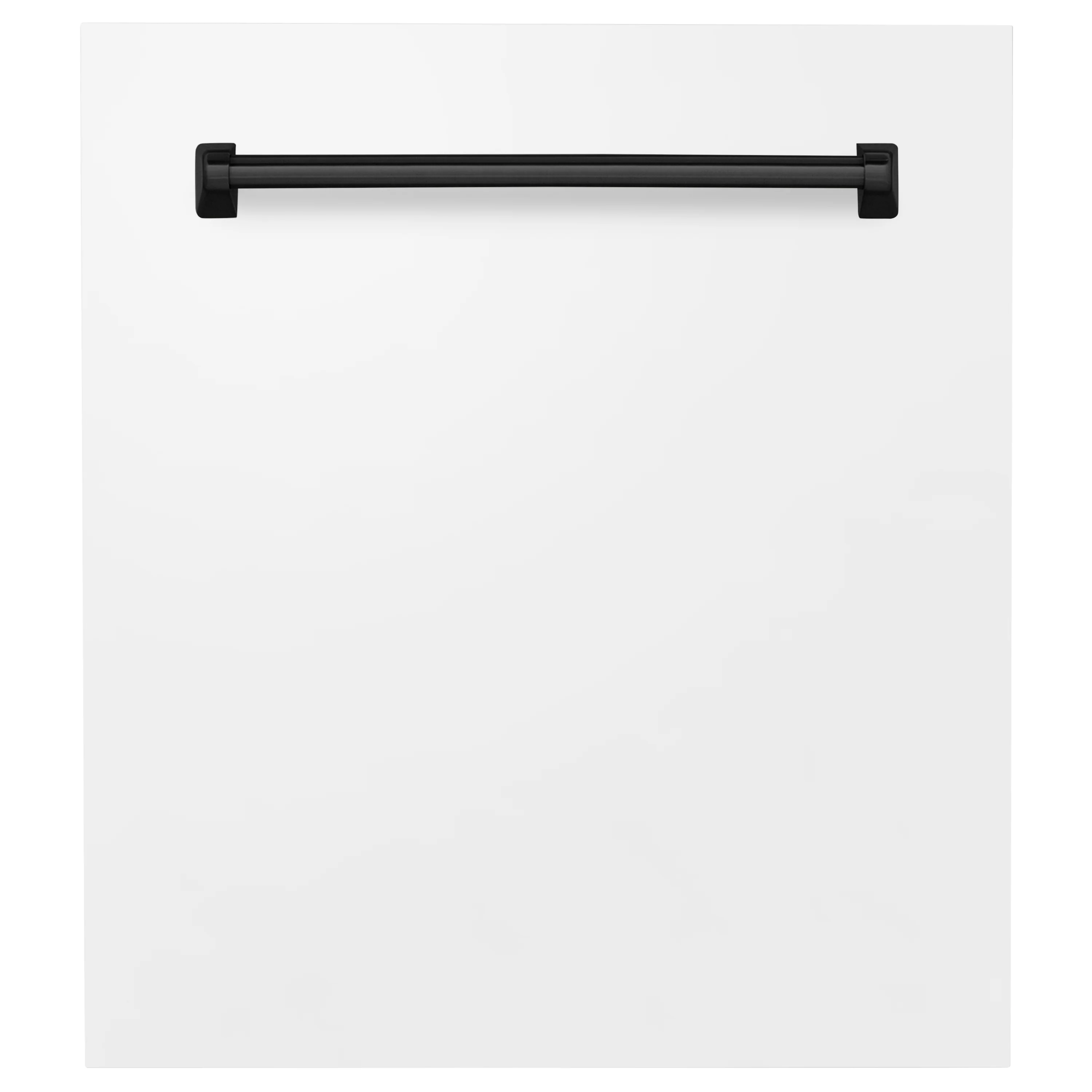ZLINE Autograph Edition 24" Tallac Dishwasher Panel in White Matte with Matte Black Handle (DPVZ-WM-24-MB) - Image 4