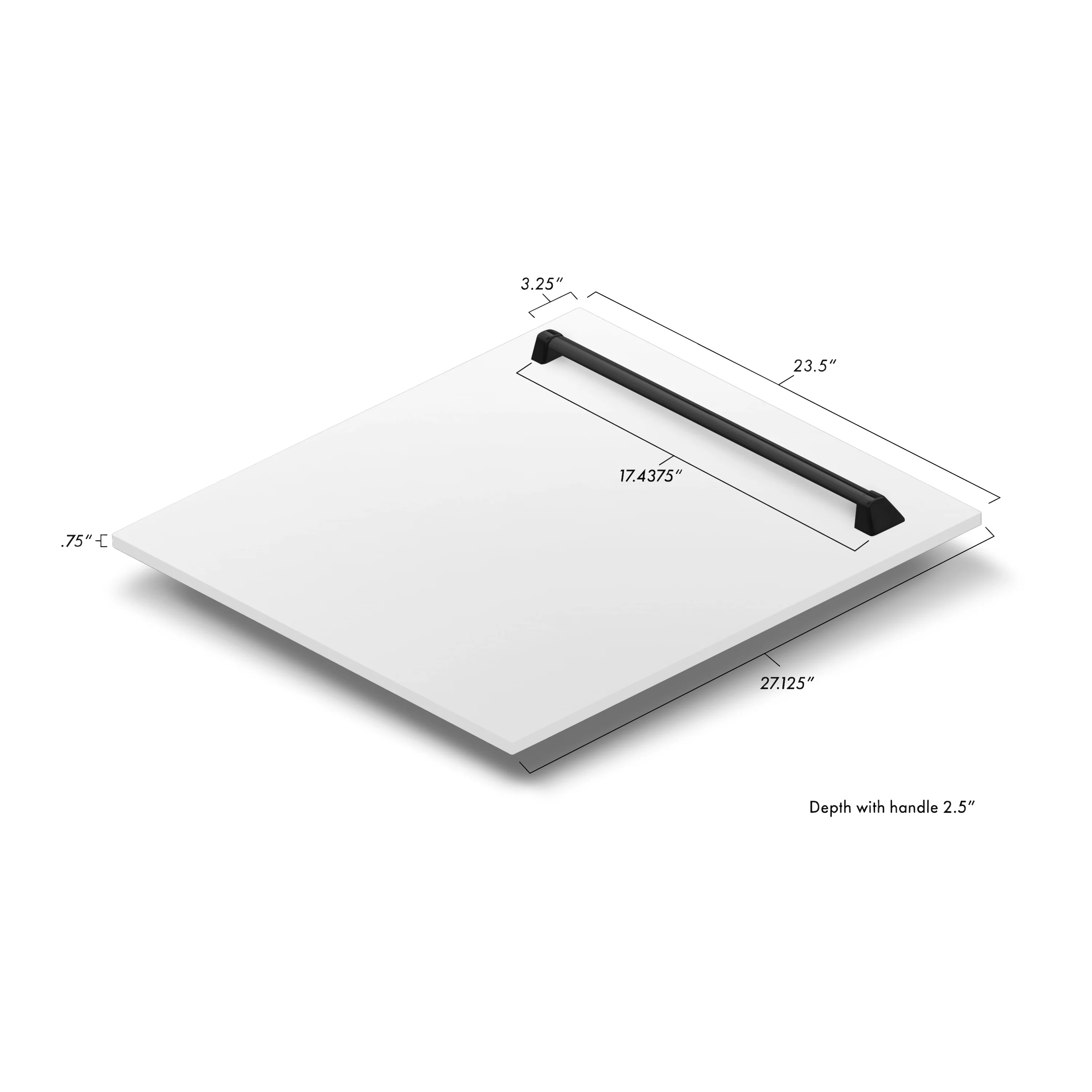 ZLINE Autograph Edition 24" Tallac Dishwasher Panel in White Matte with Matte Black Handle (DPVZ-WM-24-MB) - Image 6