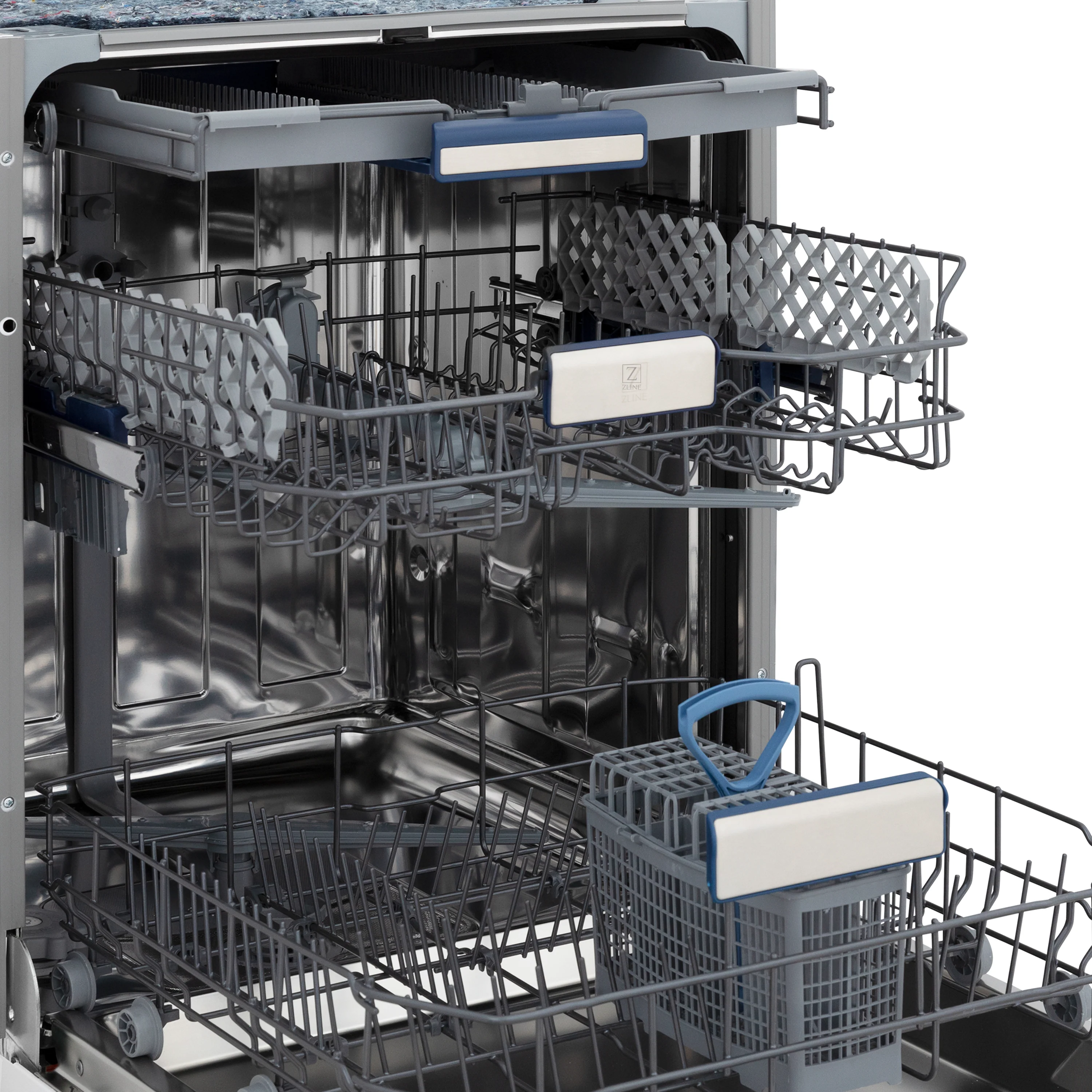ZLINE Autograph Edition 24" Tallac Series 3rd Rack Top Control Built-In Tall Tub Dishwasher in Custom Panel Ready with Champagne Bronze Handle, 51dBa (DWVZ-24-CB) - Image 8