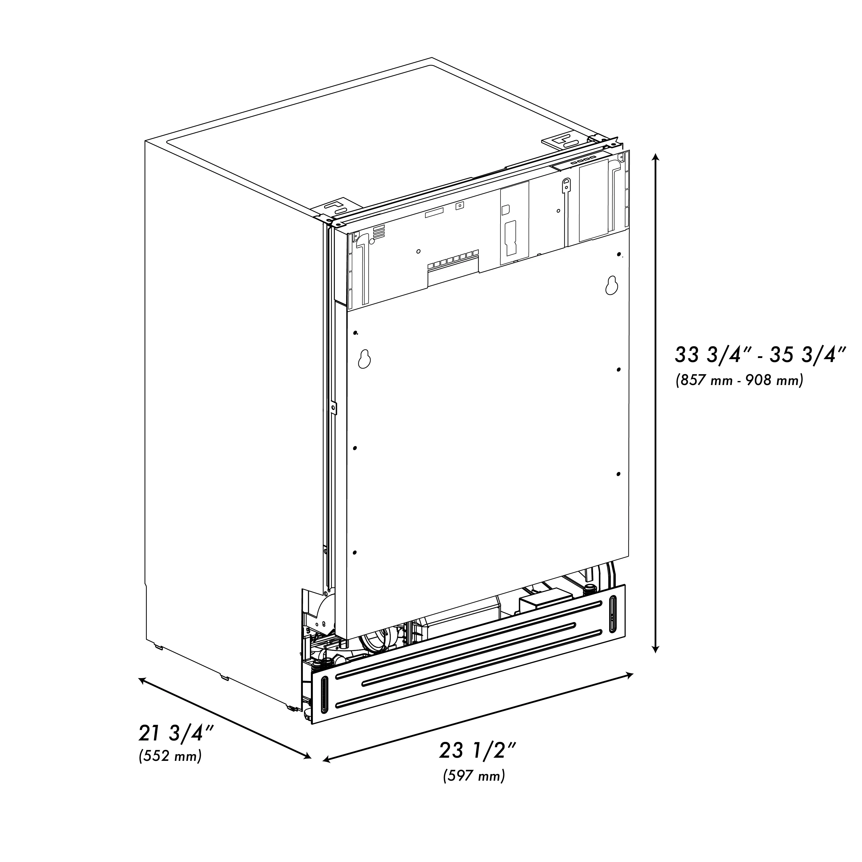 ZLINE Autograph Edition 24" Tallac Series 3rd Rack Top Control Built-In Tall Tub Dishwasher in Custom Panel Ready with Polished Gold Handle, 51dBa (DWVZ-24-G) - Image 15