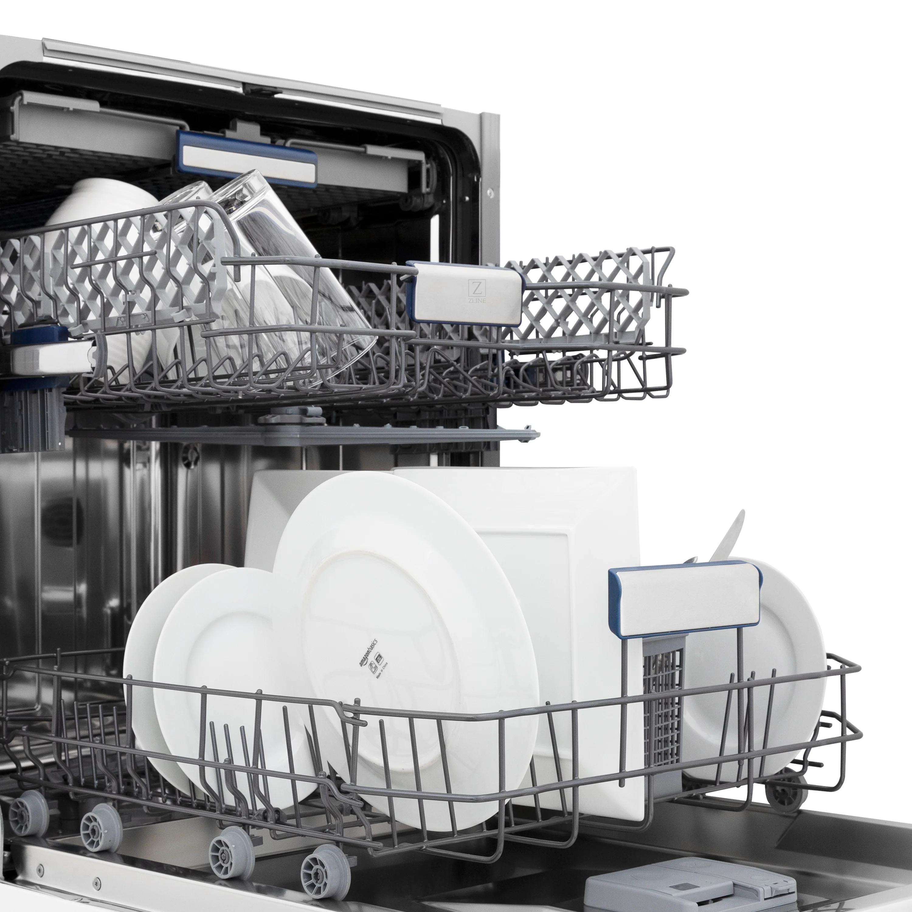 ZLINE Autograph Edition 24" Tallac Series 3rd Rack Top Control Built-In Tall Tub Dishwasher in Custom Panel Ready with Polished Gold Handle, 51dBa (DWVZ-24-G) - Image 6