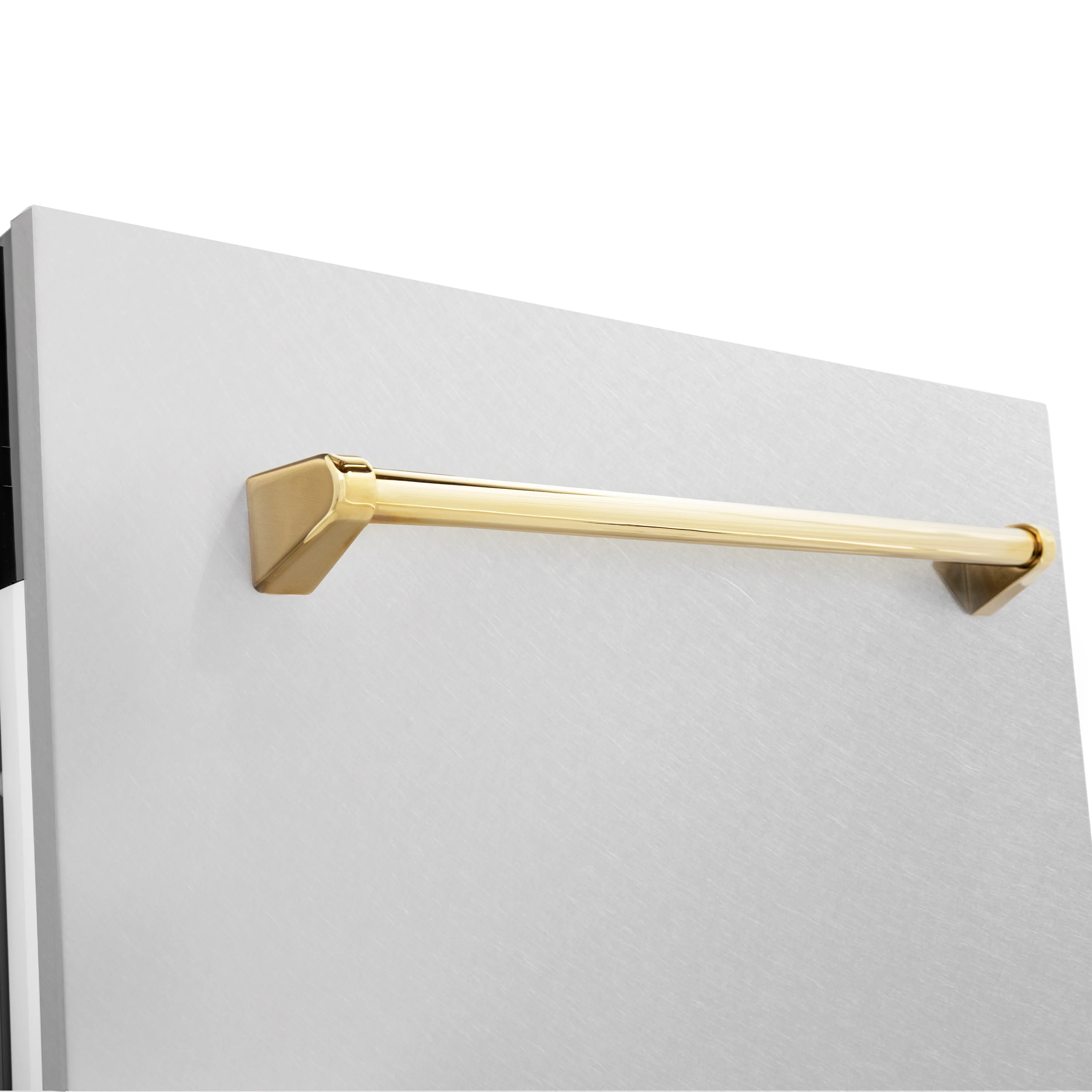 ZLINE Autograph Edition 24 in. Tallac Series 3rd Rack Top Control Built-In Tall Tub Dishwasher with Satin Stainless Steel Panel and Polished Gold Handle, 51dBa (DWVZ-SN-24-G) - Image 8