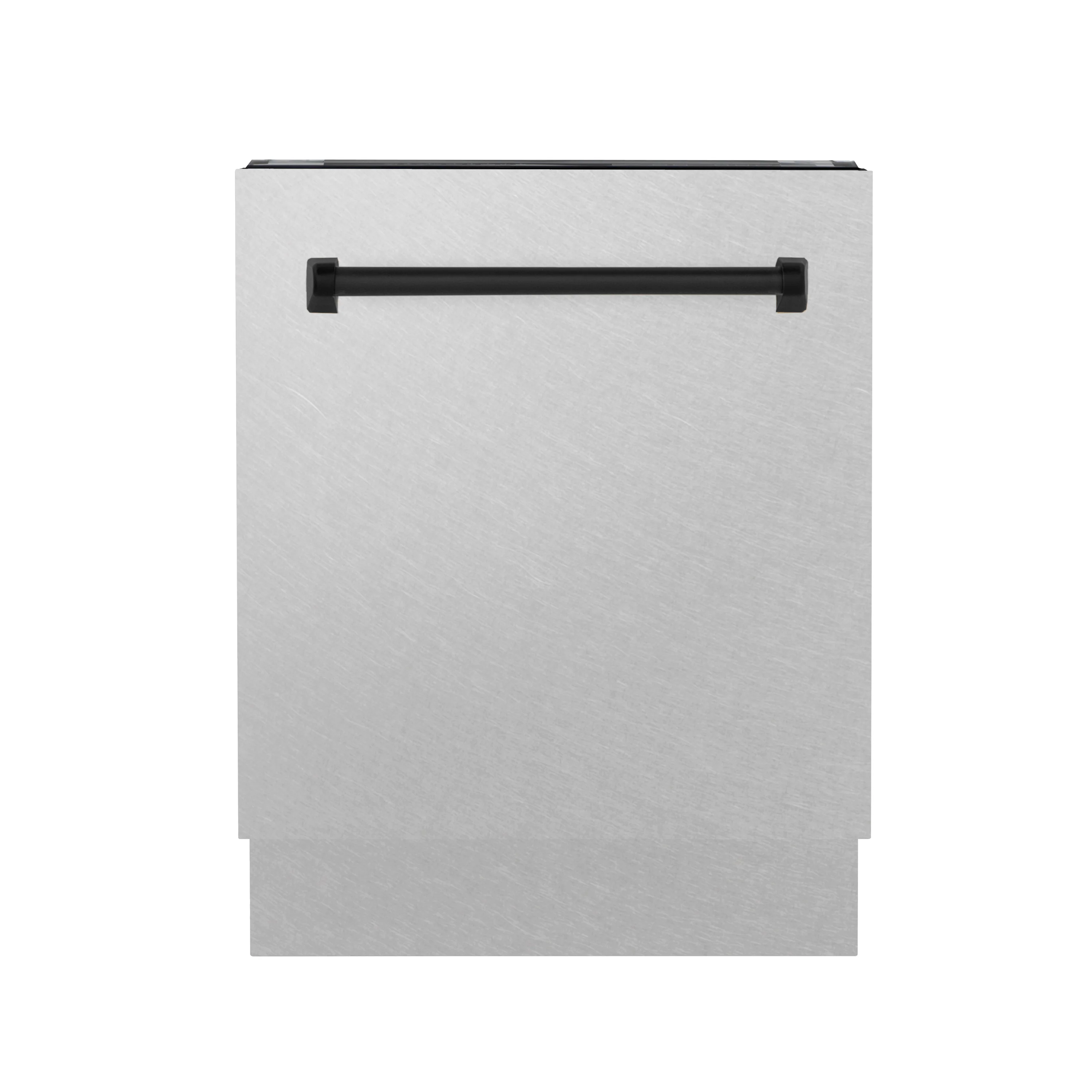 ZLINE Autograph Edition 24 in. Tallac Series 3rd Rack Top Control Built-In Tall Tub Dishwasher with Satin Stainless Steel Panel and Matte Black Handle, 51dBa (DWVZ-SN-24-MB) - Image 6