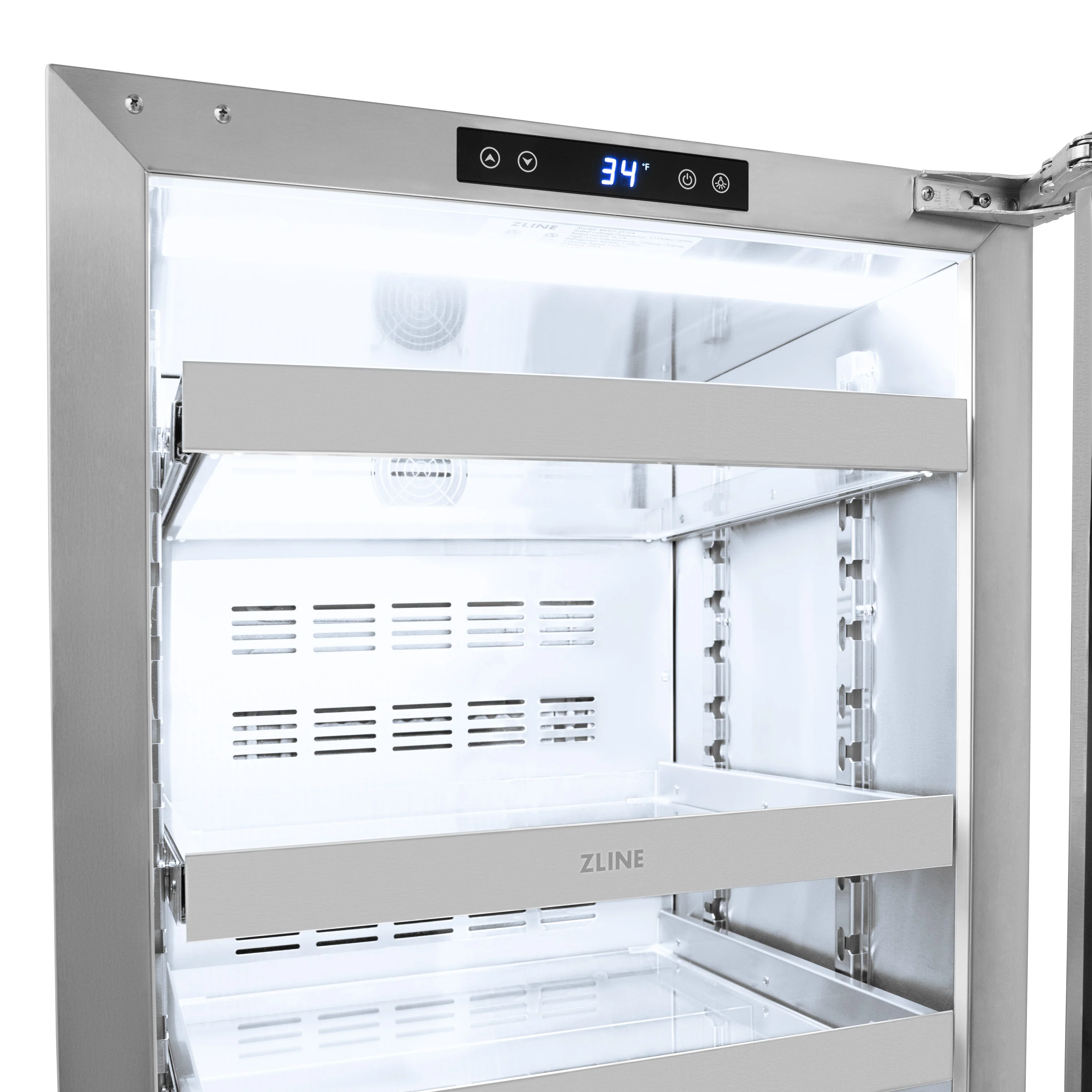 ZLINE 24 In. Touchstone Beverage Fridge with Panel-Ready Glass Door and Matte Black Handle (RBSPOZ-24-MB) - Image 10