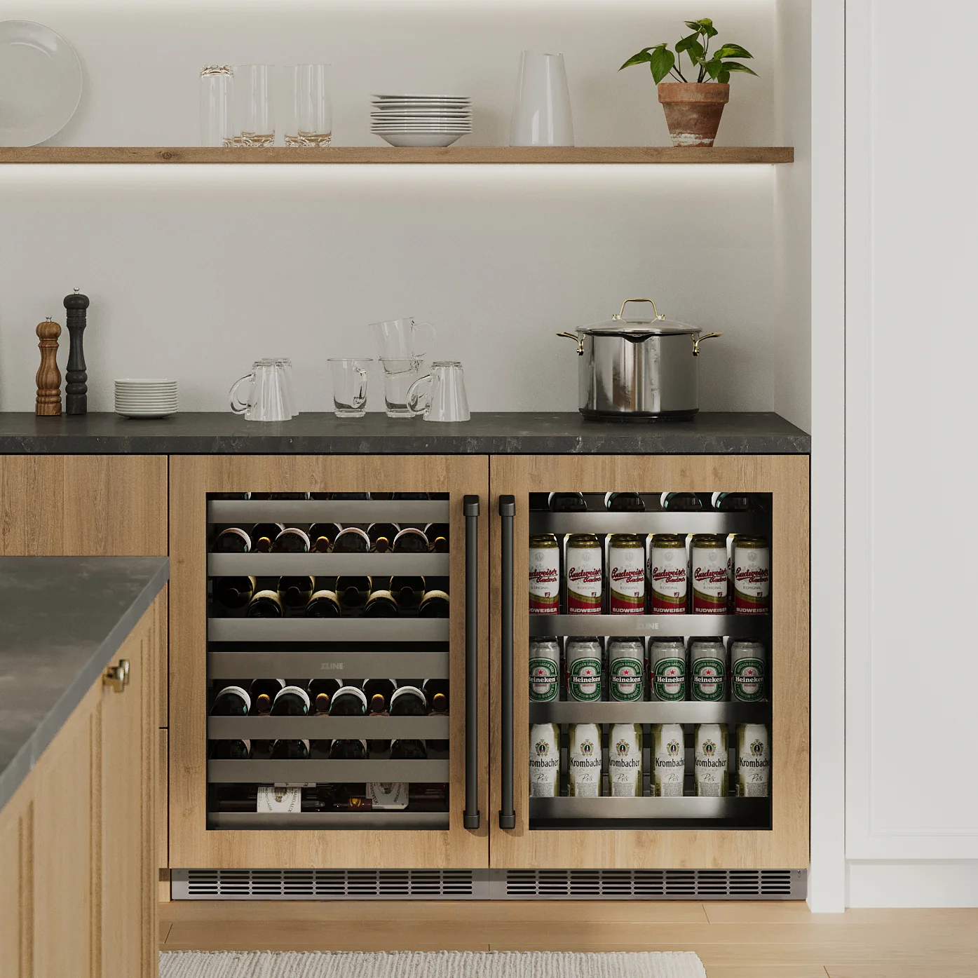 ZLINE 24 In. Touchstone Beverage Fridge with Panel-Ready Glass Door and Matte Black Handle (RBSPOZ-24-MB) - Image 18