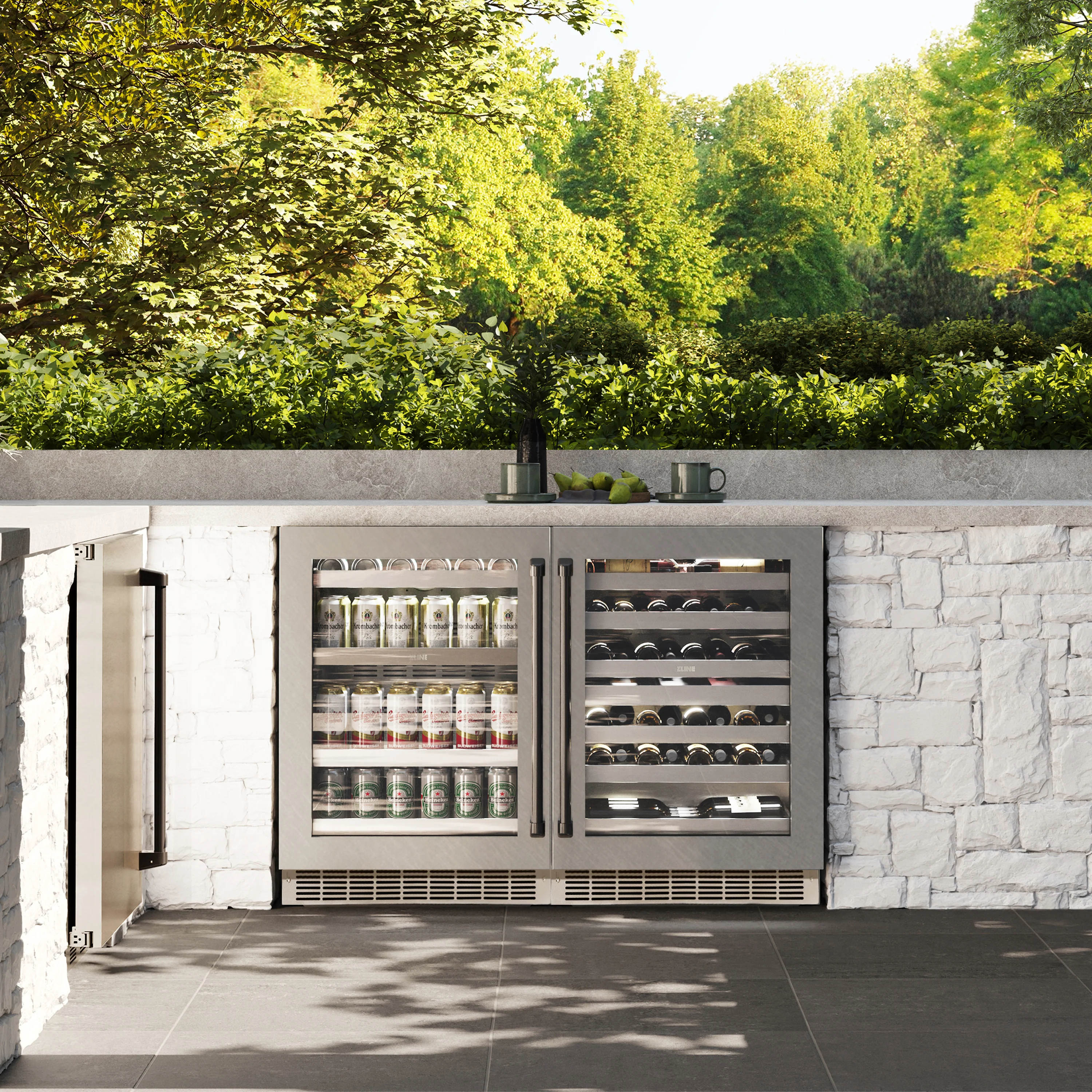 ZLINE Autograph Edition 24 in. Touchstone 151 Can Beverage Fridge With Satin Stainless Steel Glass Door And Matte Black Handle (RBSOZ-SN-24-MB) - Image 2