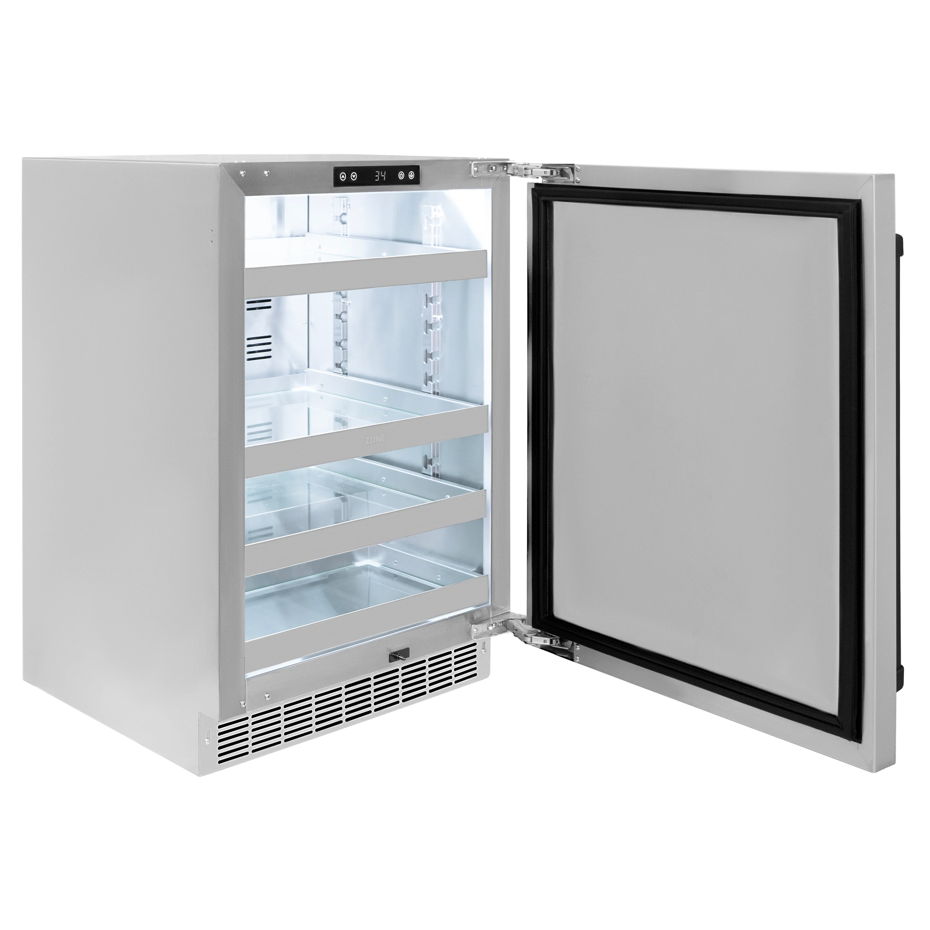 ZLINE Autograph Edition 24 in. Touchstone 151 Can Beverage Fridge With Solid Stainless Steel Door And Matte Black Handle (RBSOZ-ST-24-MB) - Image 6