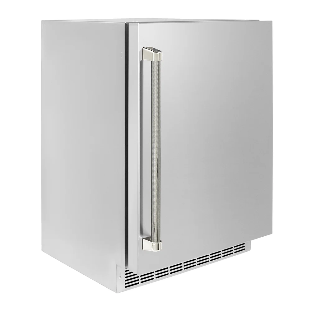 ZLINE Autograph Edition 24 in. Touchstone 151 Can Beverage Fridge with Solid Stainless Steel Door and Polished Nickel Helix Handle (RBSOZ-ST-24-KPN) - Image 3