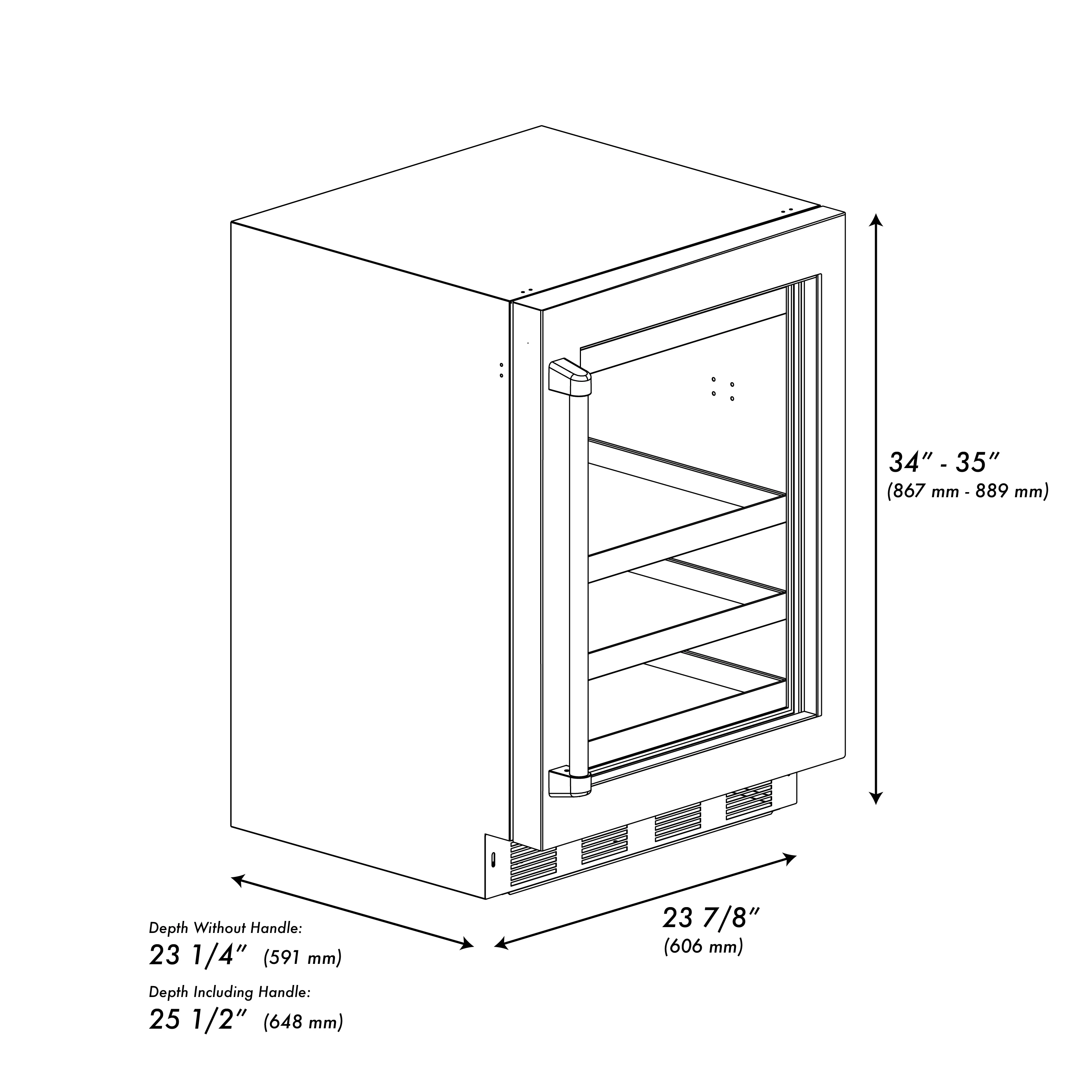 ZLINE 24 In. Touchstone Beverage Fridge with Stainless Steel Glass Door and Matte Black Handle (RBSOZ-GS-24-MB) - Image 14