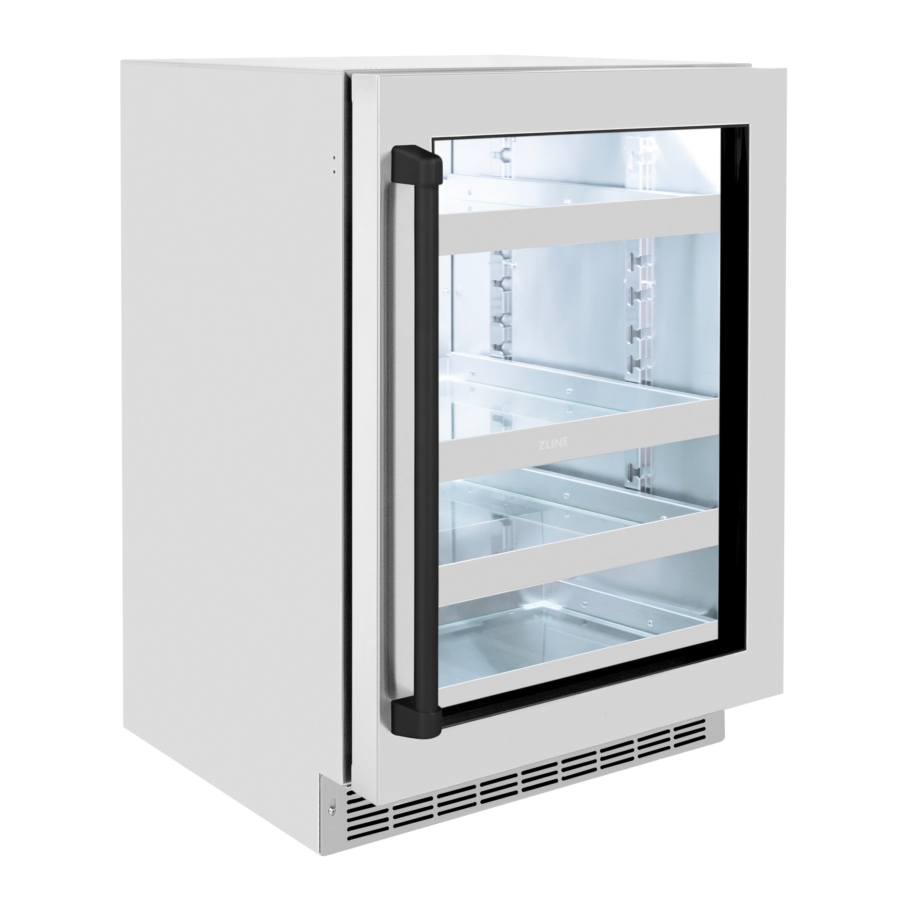 ZLINE 24 In. Touchstone Beverage Fridge with Stainless Steel Glass Door and Matte Black Handle (RBSOZ-GS-24-MB) - Image 5