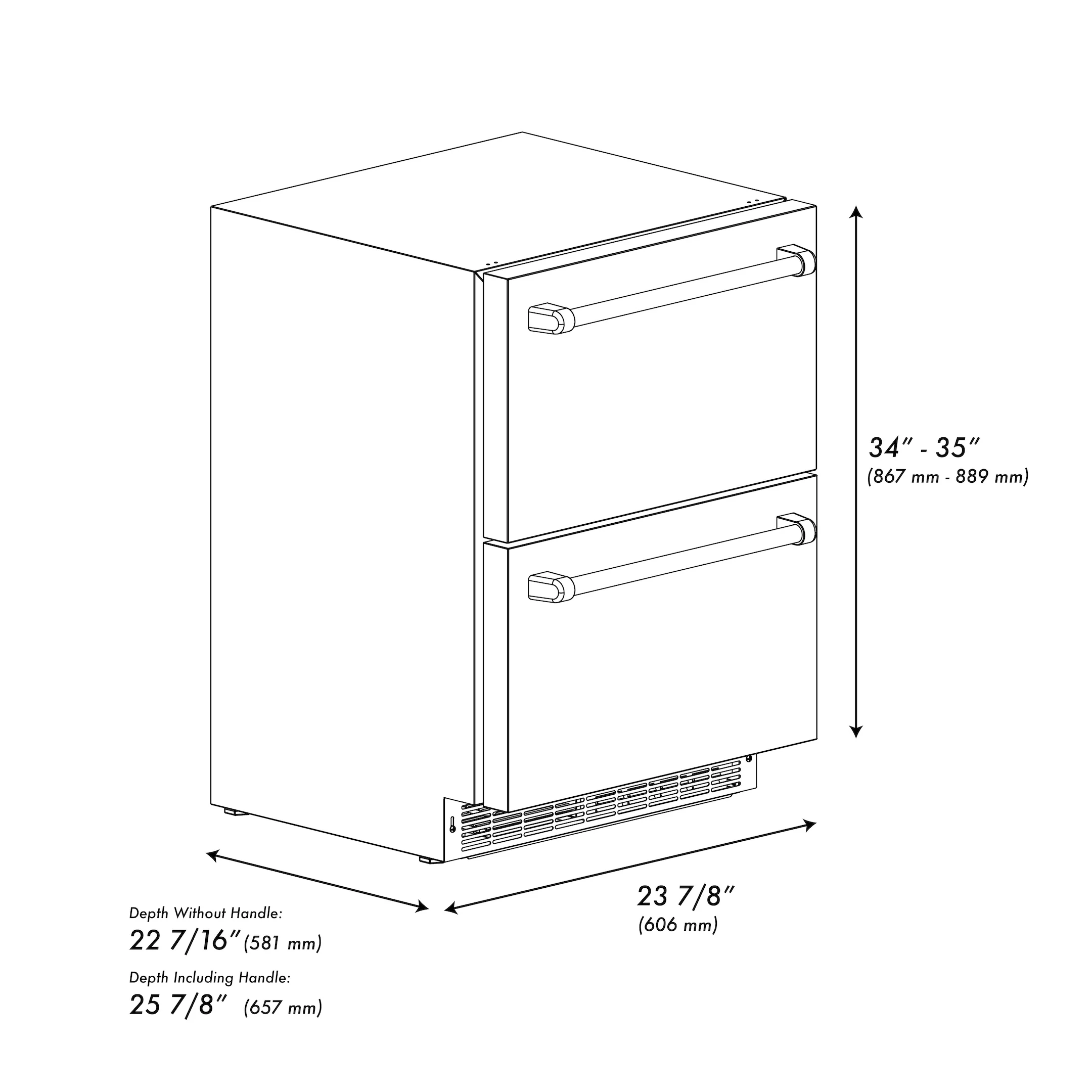 ZLINE Autograph Edition 24 in. Touchstone 168 Can Outdoor-Rated Dual Refrigerator Drawer with Stainless Steel Doors and Champagne Bronze Handles (RDSOZ-ST-24-CB) - Image 12