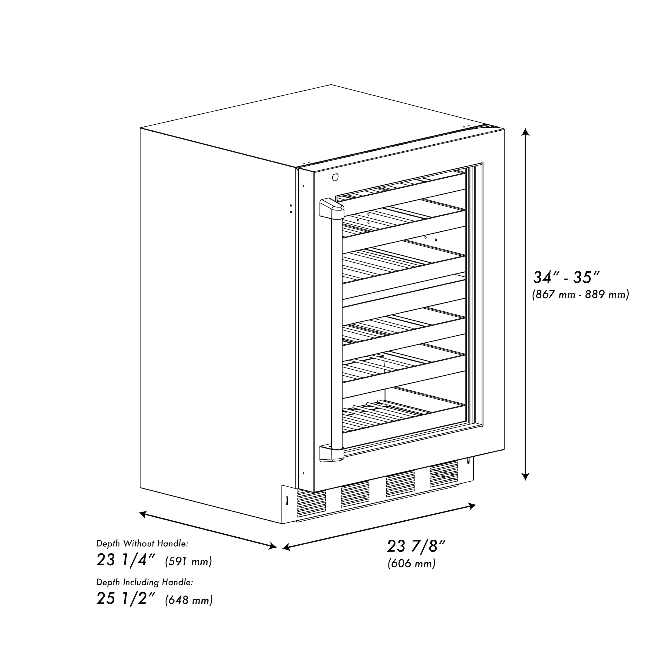 ZLINE Autograph Edition 24 in. Touchstone Dual Zone 44 Bottle Wine Cooler With Black Stainless Steel Glass Door And Polished Gold Handle (RWDOZ-BS-24-G) - Image 11