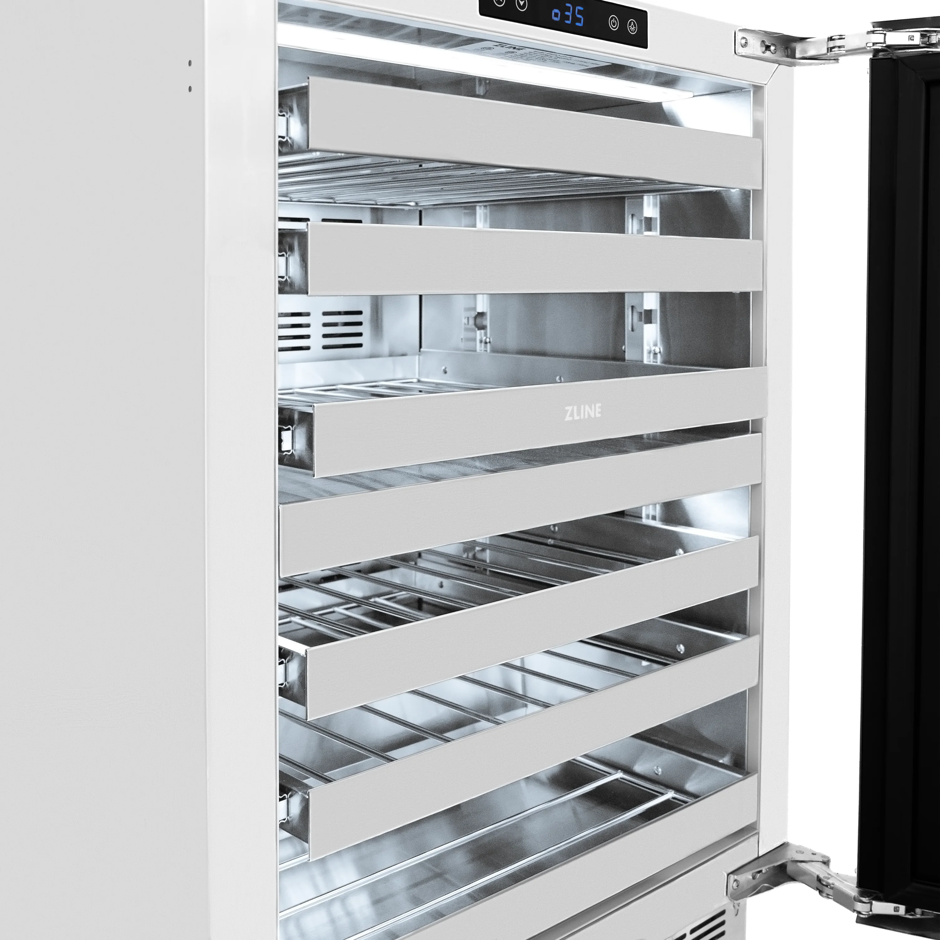 ZLINE 24 In. Touchstone Wine Cooler with Panel-Ready Glass Door and Champagne Bronze Handle (RWDPOZ-24-CB) - Image 13