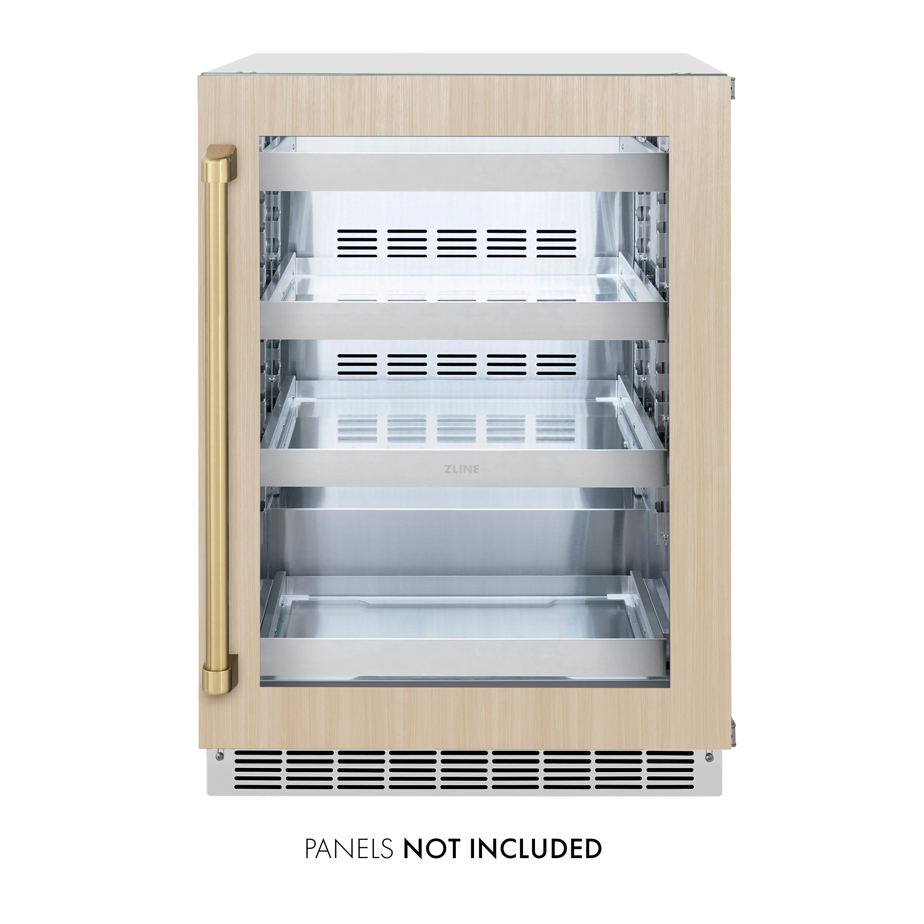 ZLINE 24 In. Touchstone Wine Cooler with Panel-Ready Glass Door and Champagne Bronze Handle (RWDPOZ-24-CB) - Image 3