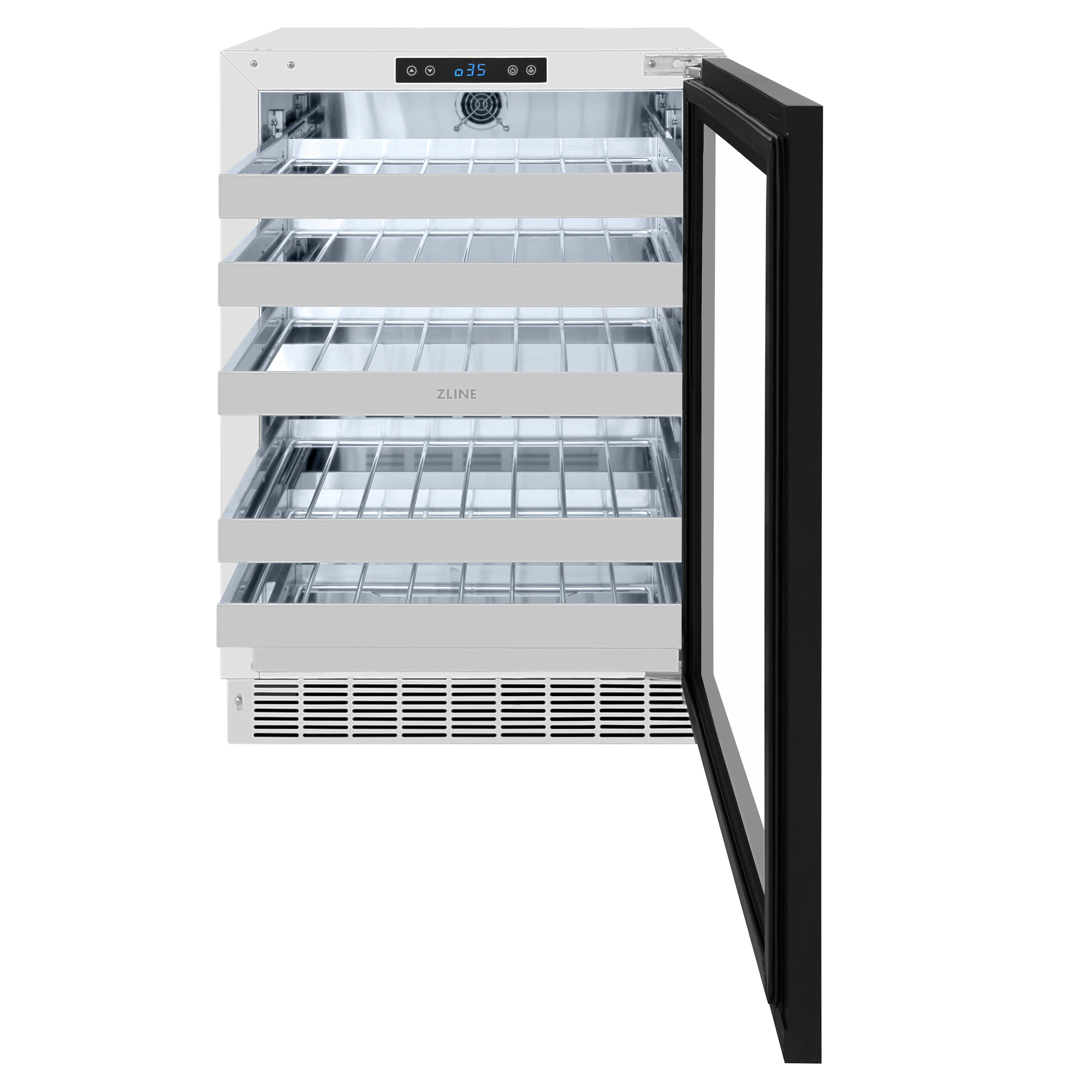 ZLINE 24 In. Touchstone Wine Cooler with Panel-Ready Glass Door and Champagne Bronze Handle (RWDPOZ-24-CB) - Image 6