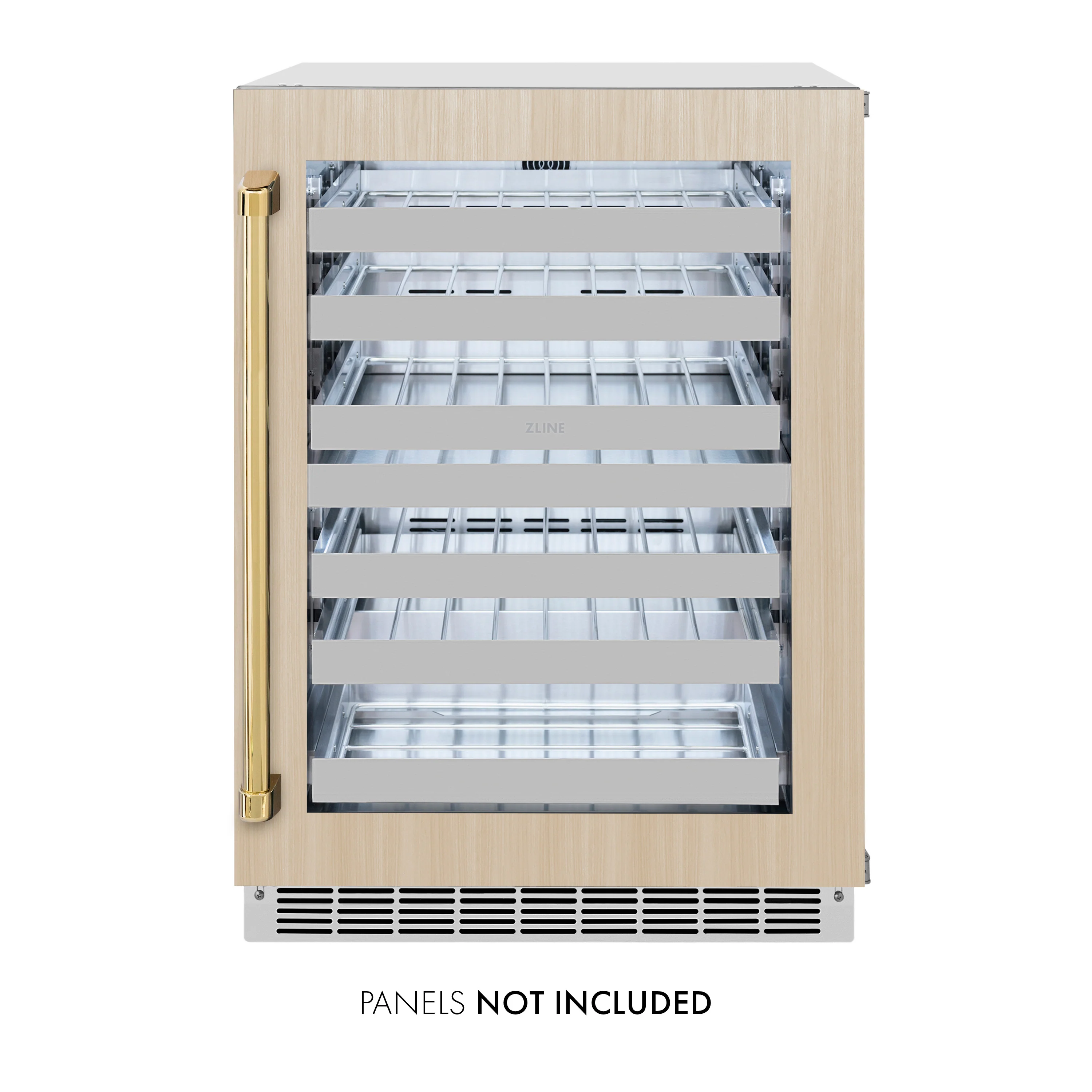 ZLINE 24 In. Touchstone Wine Cooler with Panel-Ready Glass Door and Polished Gold Handle (RWDPOZ-24-G) - Image 3