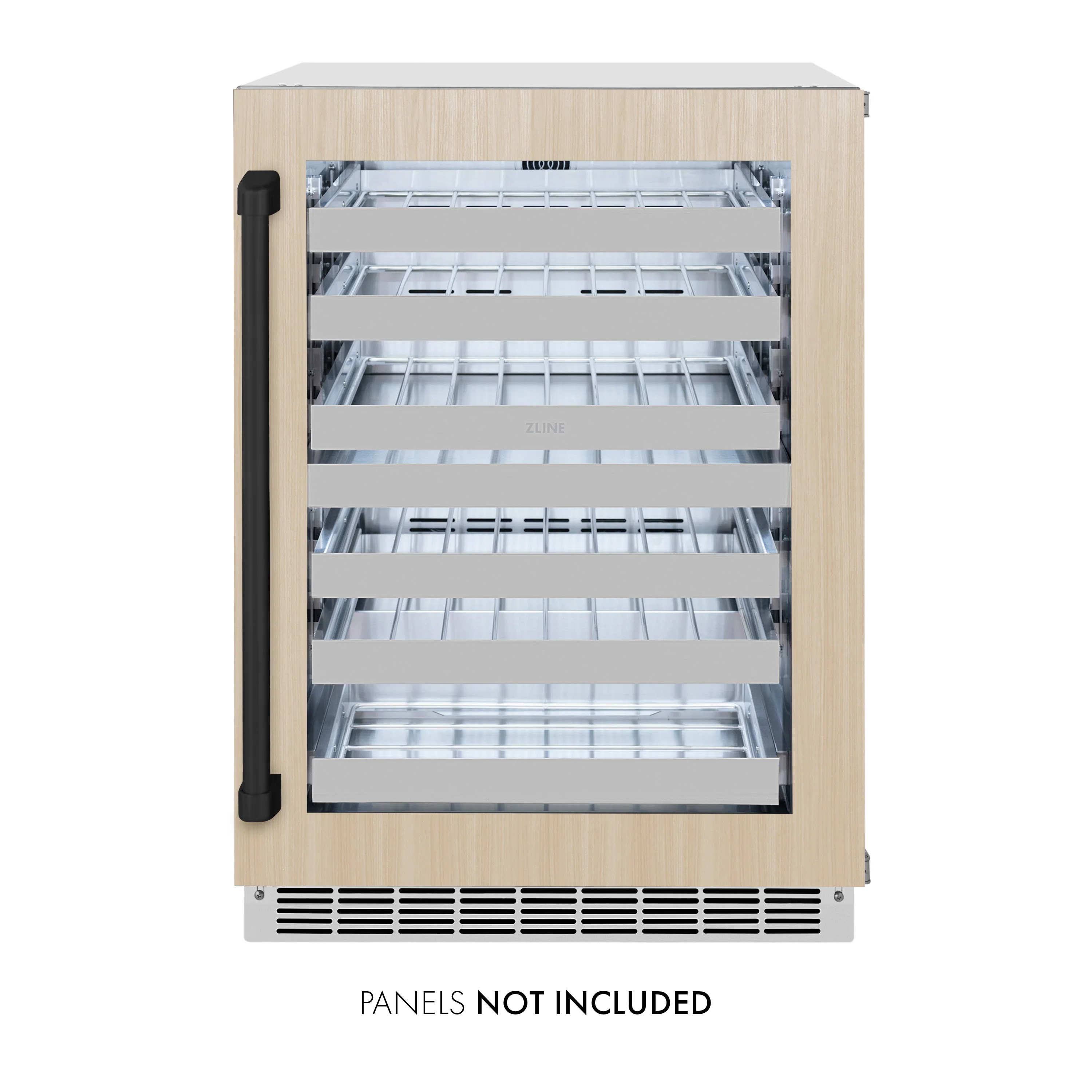 ZLINE 24 In. Touchstone Wine Cooler with Panel-Ready Glass Door and Matte Black Handle (RWDPOZ-24-MB) - Image 3