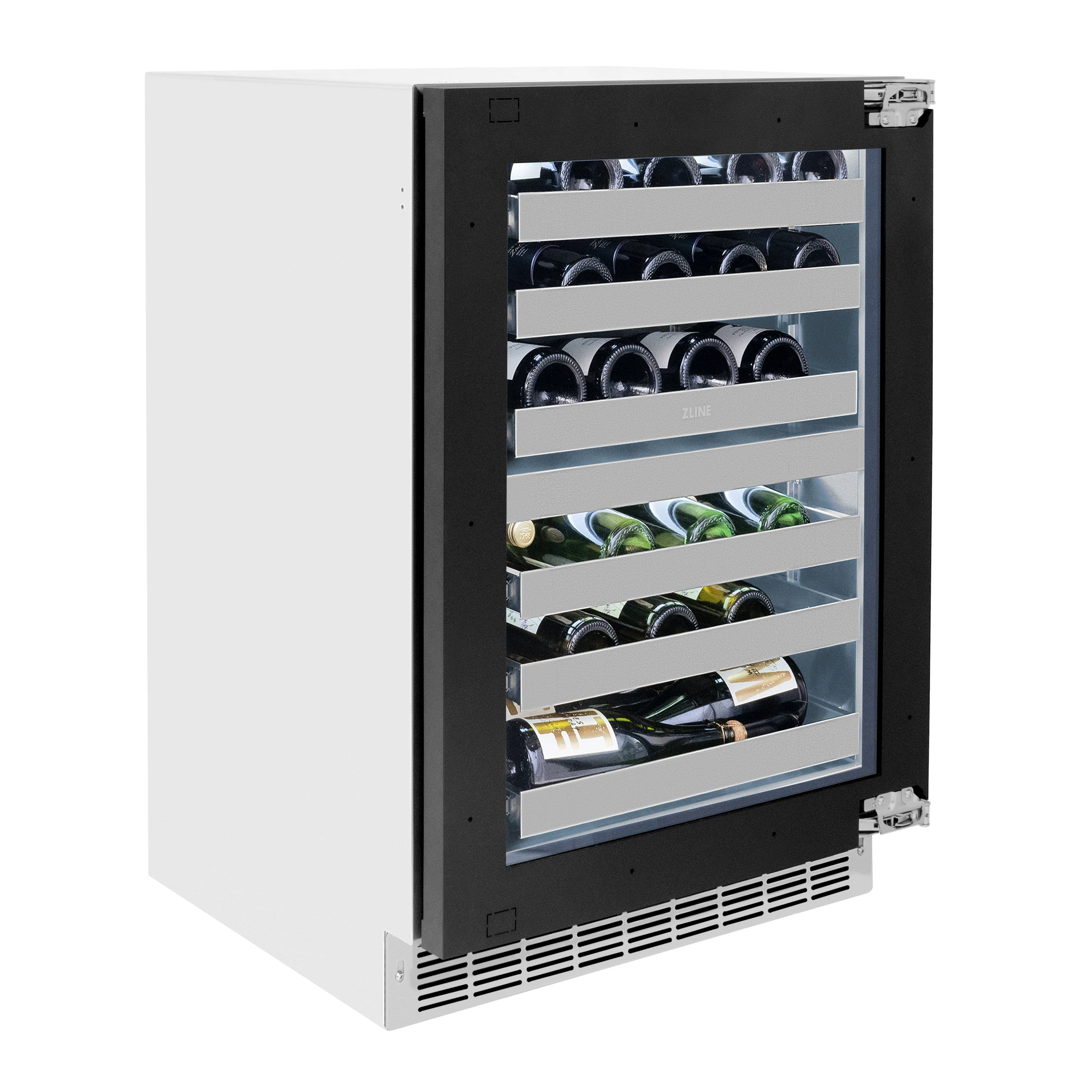 ZLINE 24 In. Touchstone Wine Cooler with Panel-Ready Glass Door and Matte Black Handle (RWDPOZ-24-MB) - Image 7