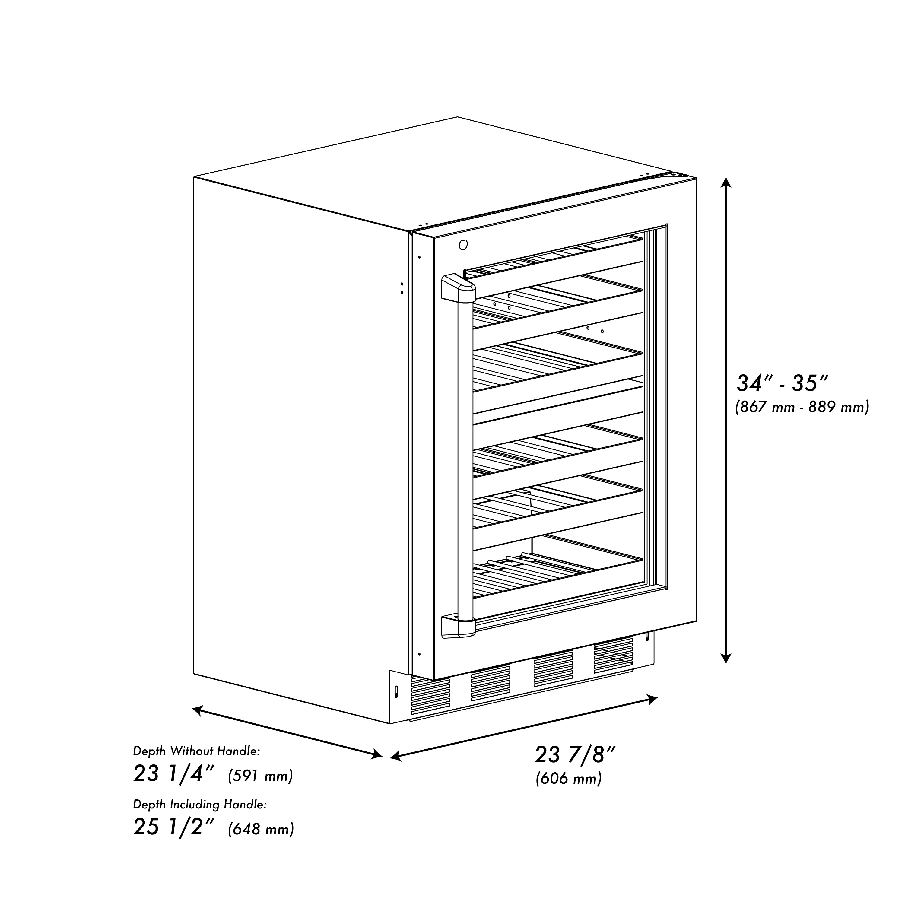 ZLINE Autograph Edition 24 in. Touchstone Dual Zone 44 Bottle Wine Cooler with Satin Stainless Steel Glass Door and Matte Black Handle (RWDOZ-SN-24-MB) - Image 15