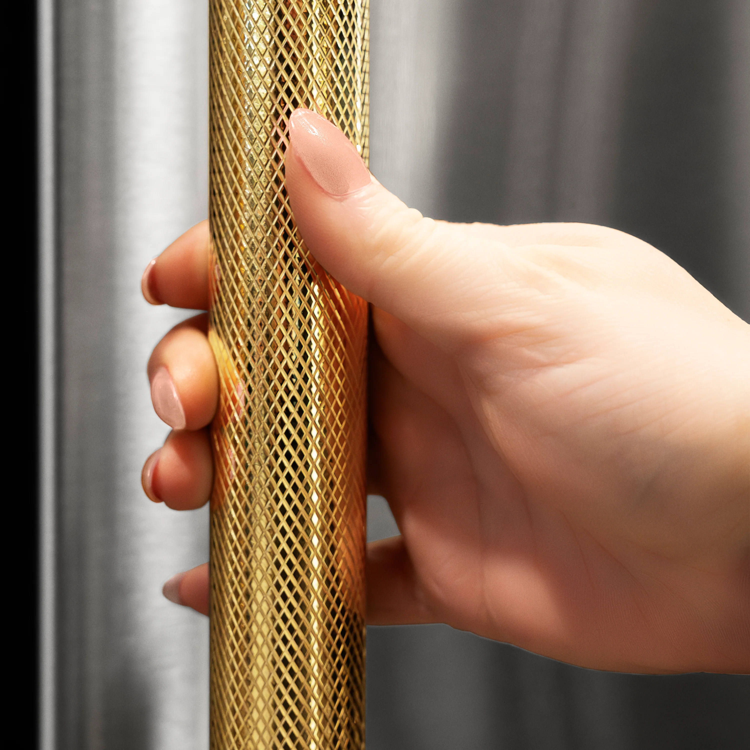 ZLINE Autograph Edition 24 in. Touchstone 168 Can Outdoor-Rated Dual Refrigerator Drawer with Stainless Steel Doors and Polished Gold Helix Handles (RDSOZ-ST-24-KG) - Image 2