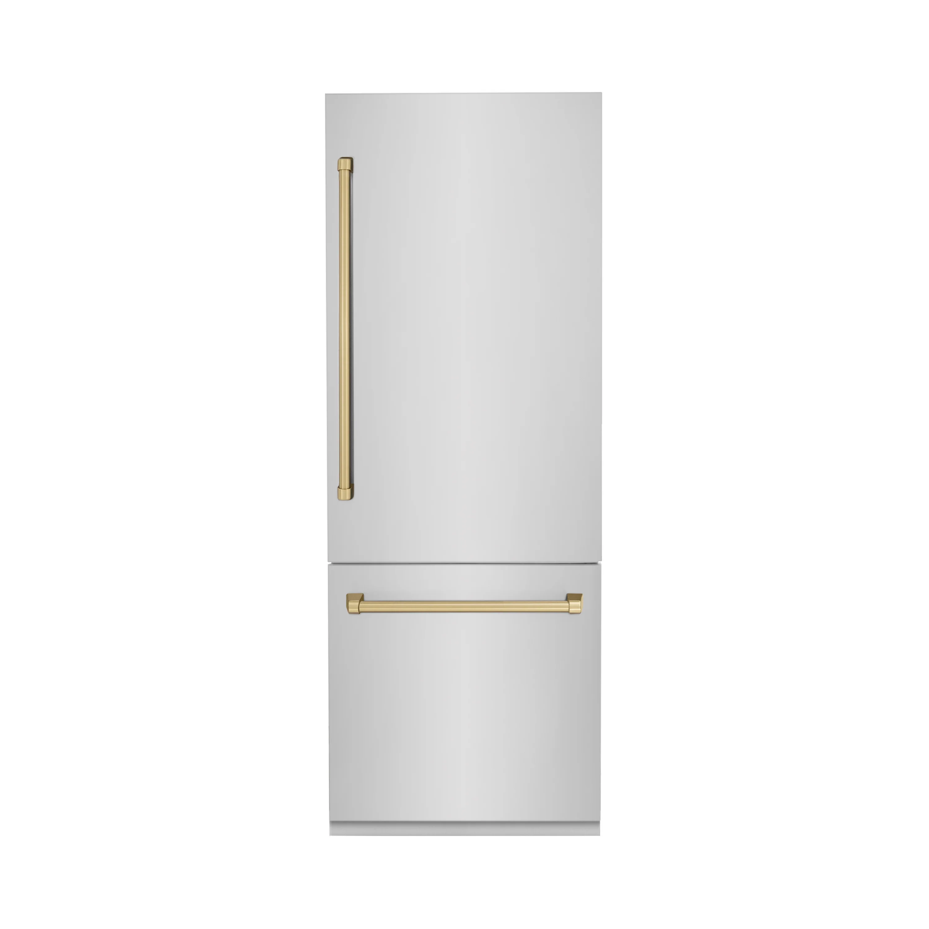 ZLINE Autograph Edition 30 in. 16.1 cu. ft. Built-In Bottom Freezer Refrigerator with Water Dispenser and Ice Maker in Stainless Steel with Champagne Bronze Accents (RBIVZ-304-30-CB) - Image 3