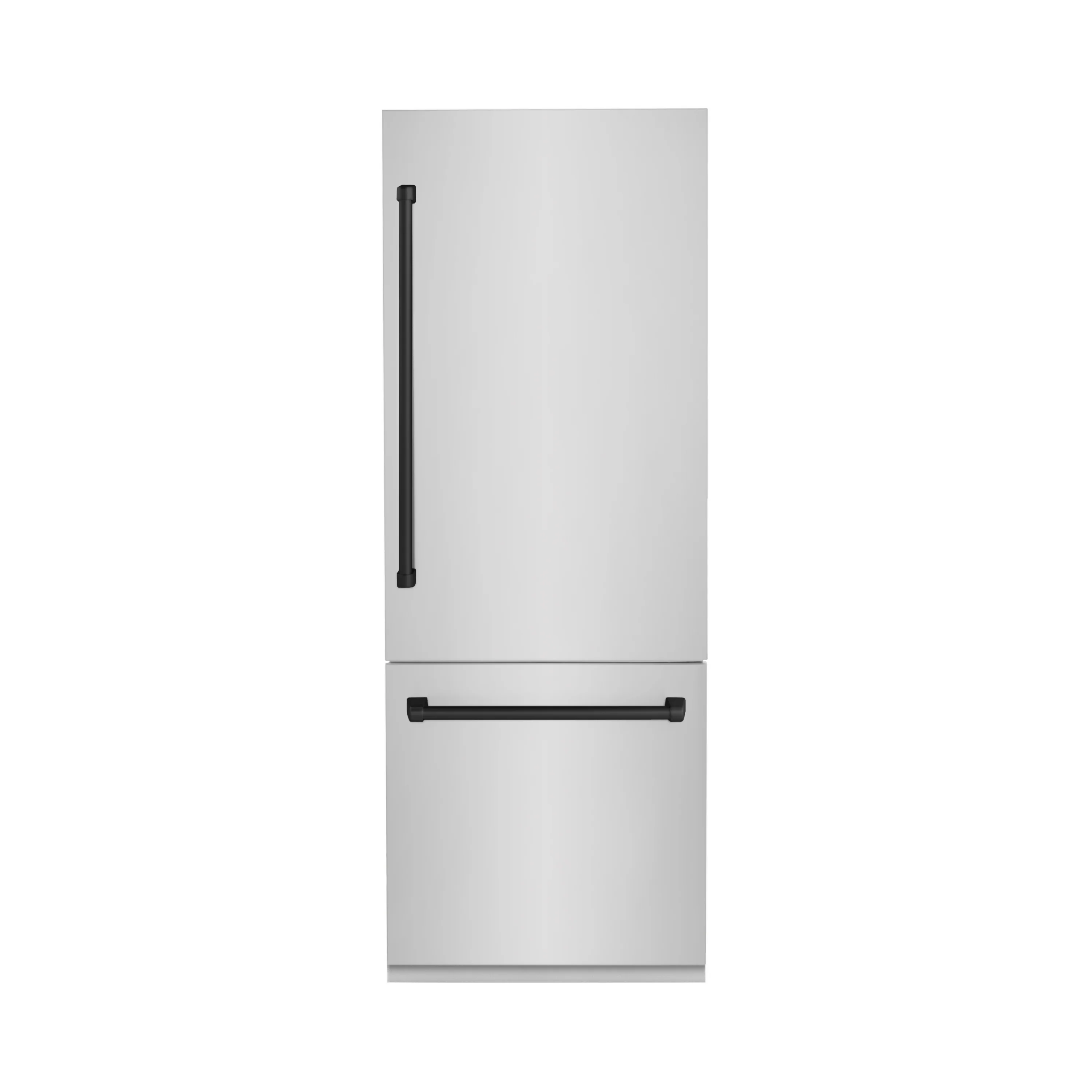 ZLINE Autograph Edition 30 in. 16.1 cu. ft. Built-In Bottom Freezer Refrigerator with Water Dispenser and Ice Maker in Stainless Steel with Matte Black Accents (RBIVZ-304-30-MB) - Image 3