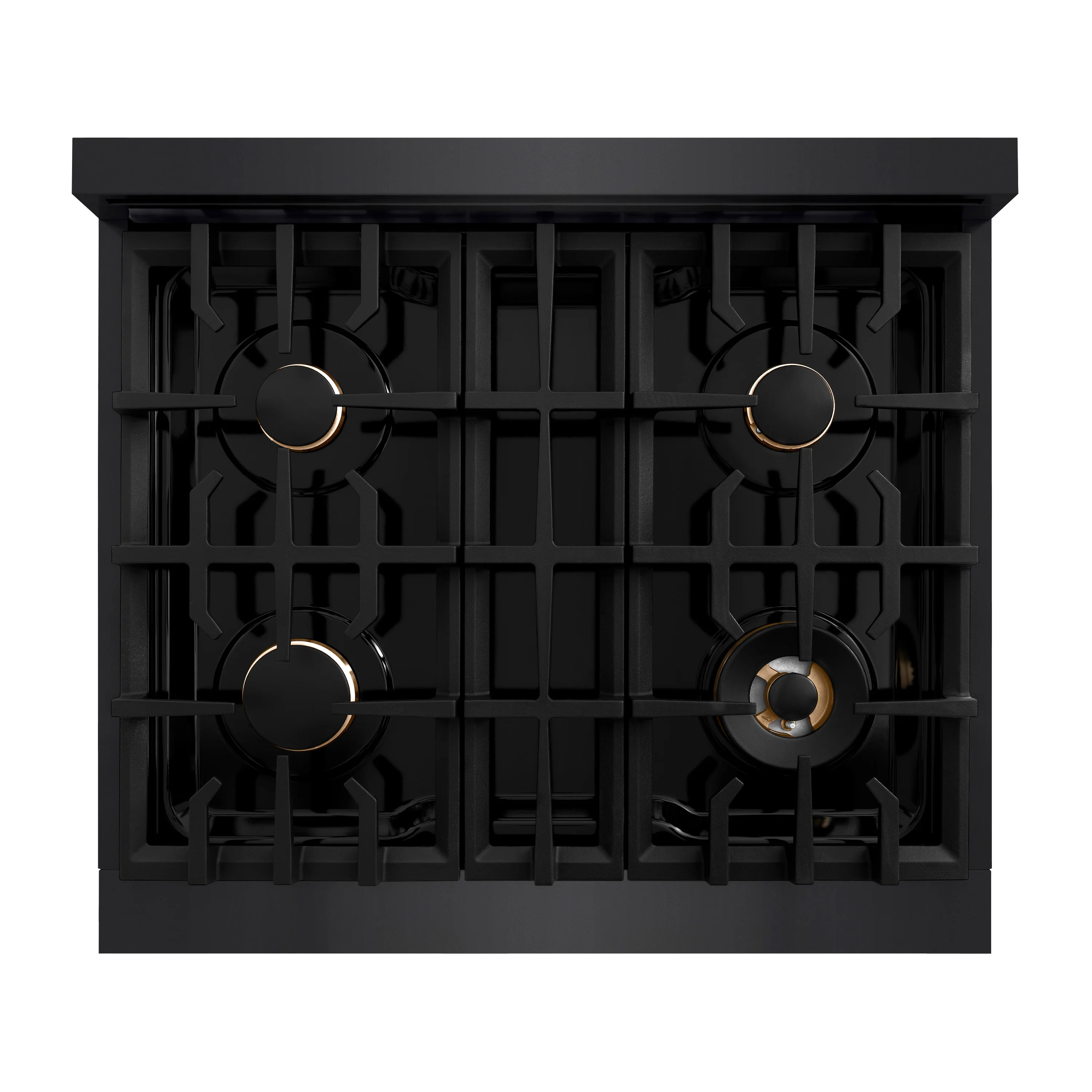 ZLINE Autograph Edition 30 in. 4.2 cu. ft. Classic Dual Fuel Range with 4 Burner Gas Cooktop and Electric Convection Oven in Black Stainless Steel with Polished Gold Accents (CDRBZ-30-G) - Image 9