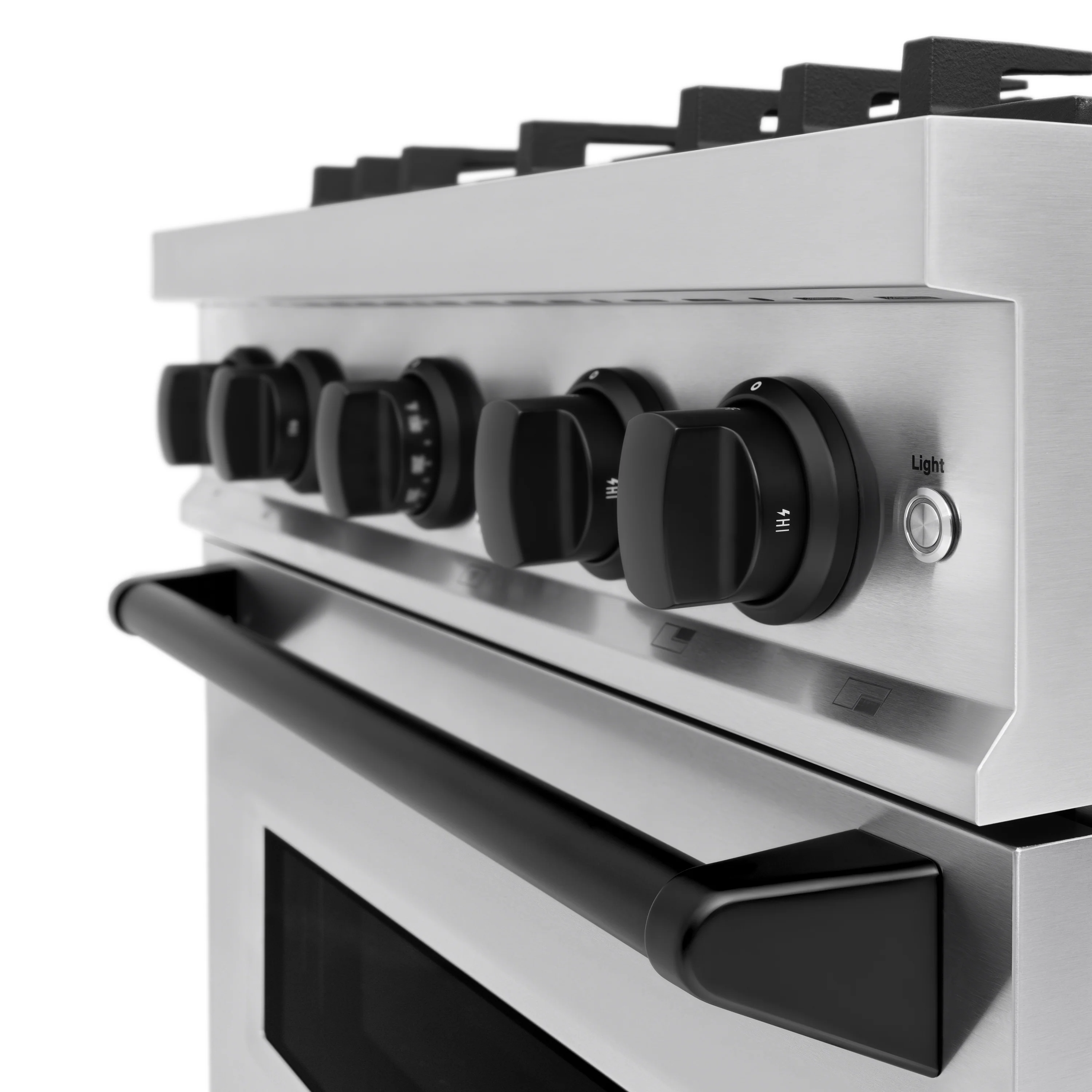 ZLINE Autograph Edition 30 in. 4.2 cu. ft. Classic Dual Fuel Range with 4 Burner Gas Cooktop and Electric Convection Oven in Stainless Steel with Matte Black Accents (CDRZ-30-MB) - Image 6