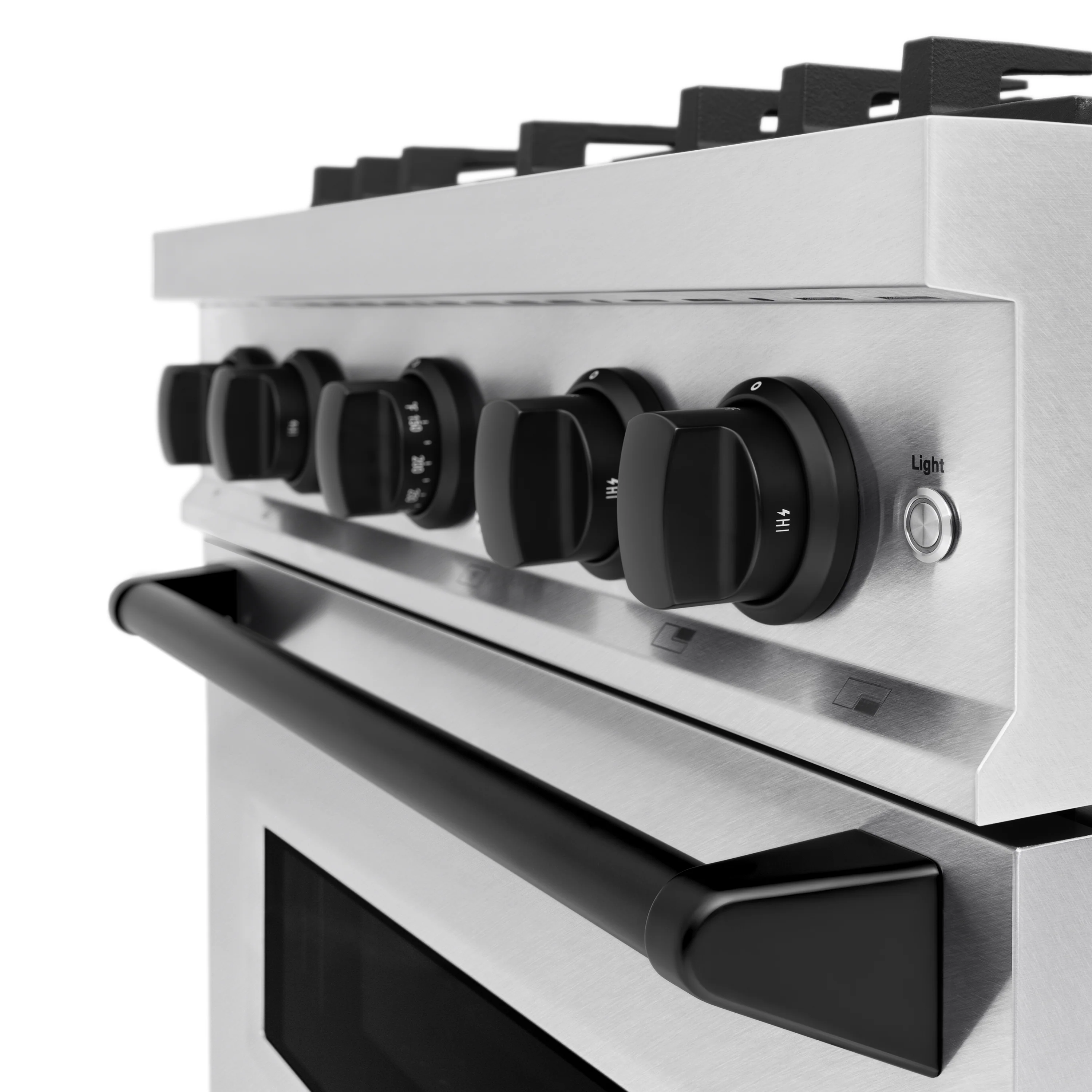 ZLINE Autograph Edition 30 in. 4.2 cu. ft. Classic Gas Range with 4 Burner Cooktop and Convection Gas Oven in Satin Stainless Steel and Matte Black Accents (CGRSZ-30-MB) - Image 9