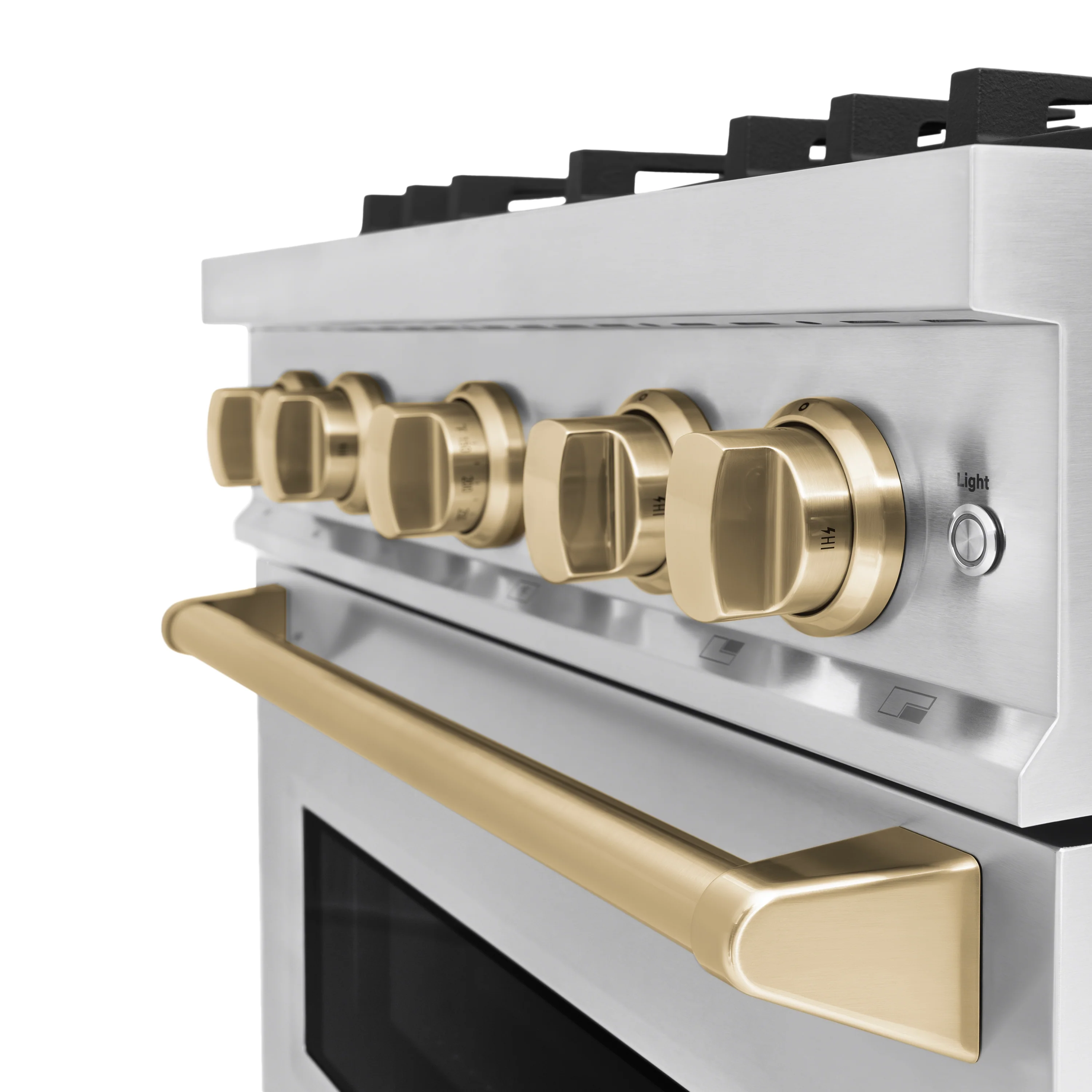 ZLINE Autograph Edition 30 in. 4.2 cu. ft. Classic Gas Range with 4 Burner Cooktop and Convection Gas Oven in Stainless Steel and Champagne Bronze Accents (CGRZ-30-CB) - Image 7