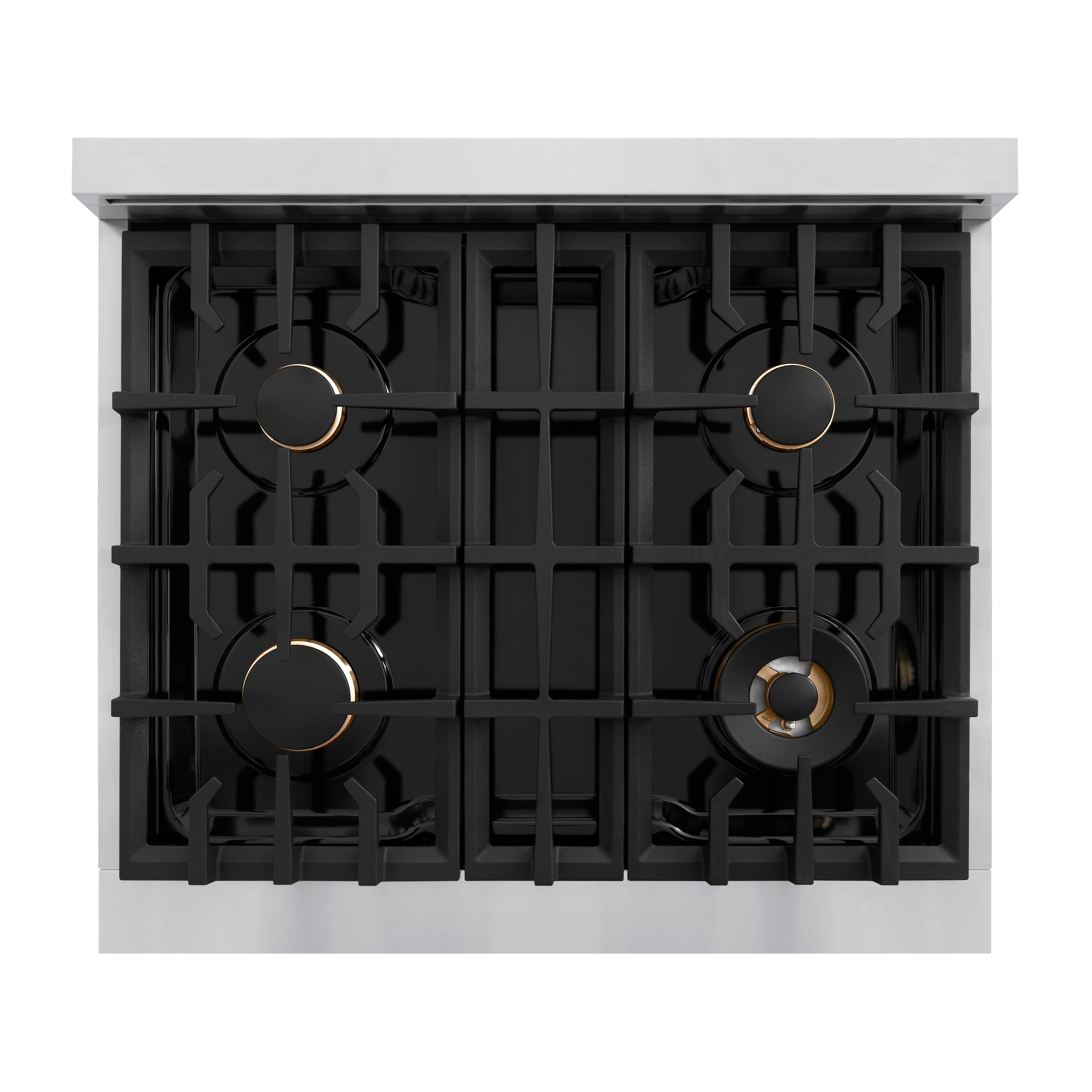 ZLINE Autograph Edition 30 in. 4.2 cu. ft. Classic Gas Range with 4 Burner Cooktop and Convection Gas Oven in Stainless Steel and Champagne Bronze Accents (CGRZ-30-CB) - Image 9