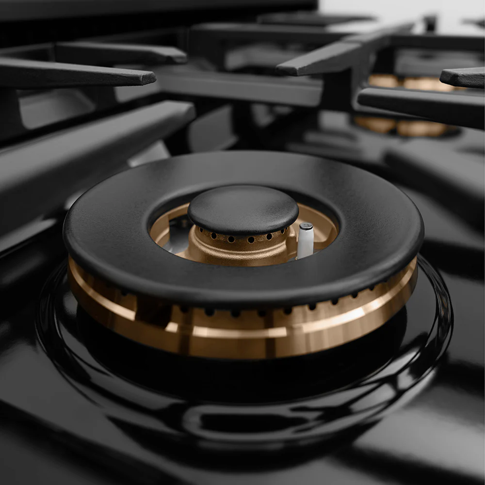 ZLINE Autograph Edition 30 in. Classic Gas Rangetop with 4 Burner DuoPro™ Cooktop in Black Stainless Steel and Polished Gold Accents (PCRTBZ-30-G) - Image 4