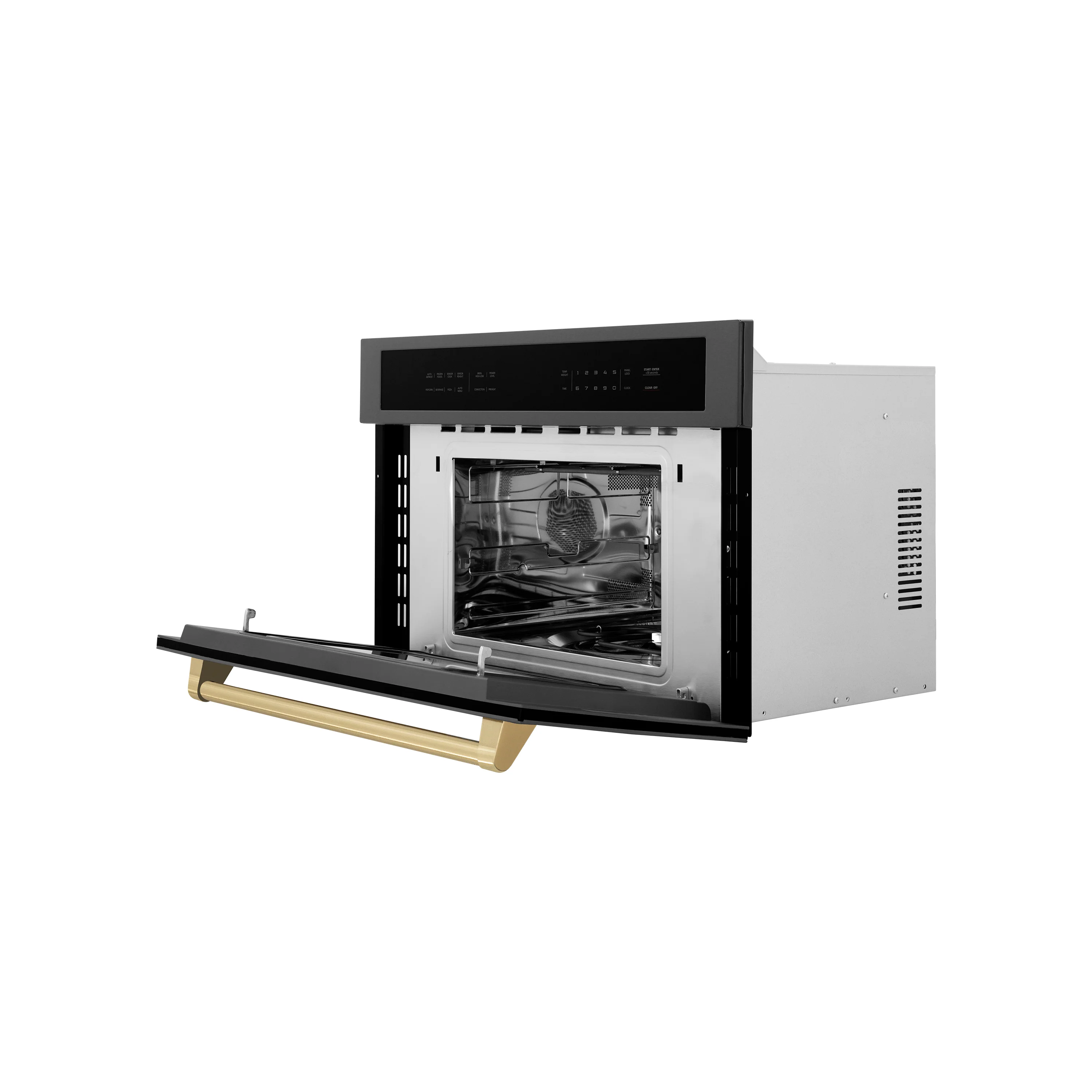 ZLINE Autograph Edition 30” 1.6 cu ft. Built-in Convection Microwave Oven in Black Stainless Steel and Champagne Bronze Accents (MWOZ-30-BS-CB) - Image 6