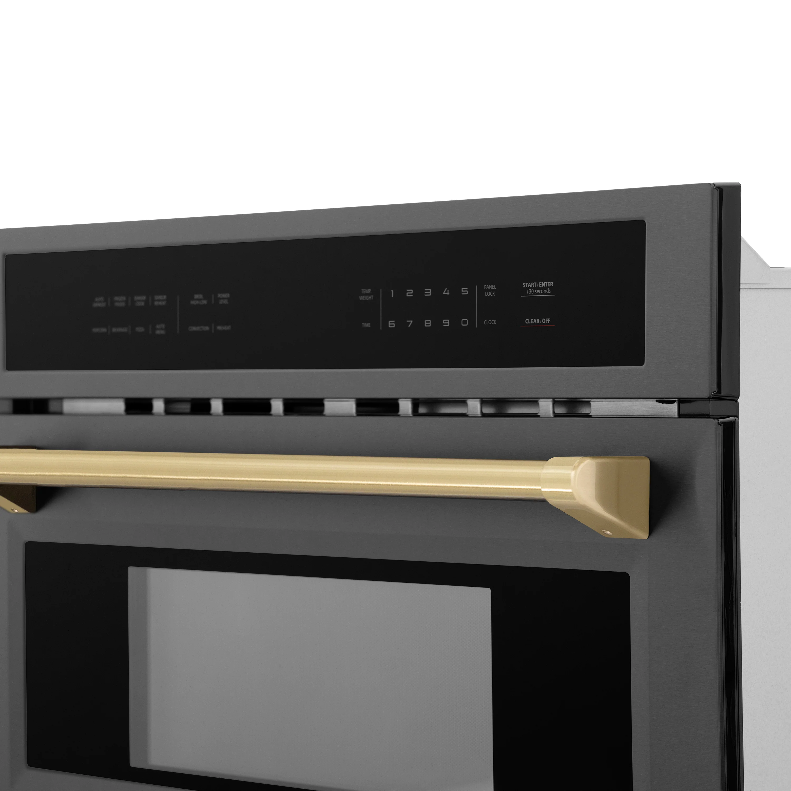 ZLINE Autograph Edition 30” 1.6 cu ft. Built-in Convection Microwave Oven in Black Stainless Steel and Champagne Bronze Accents (MWOZ-30-BS-CB) - Image 7