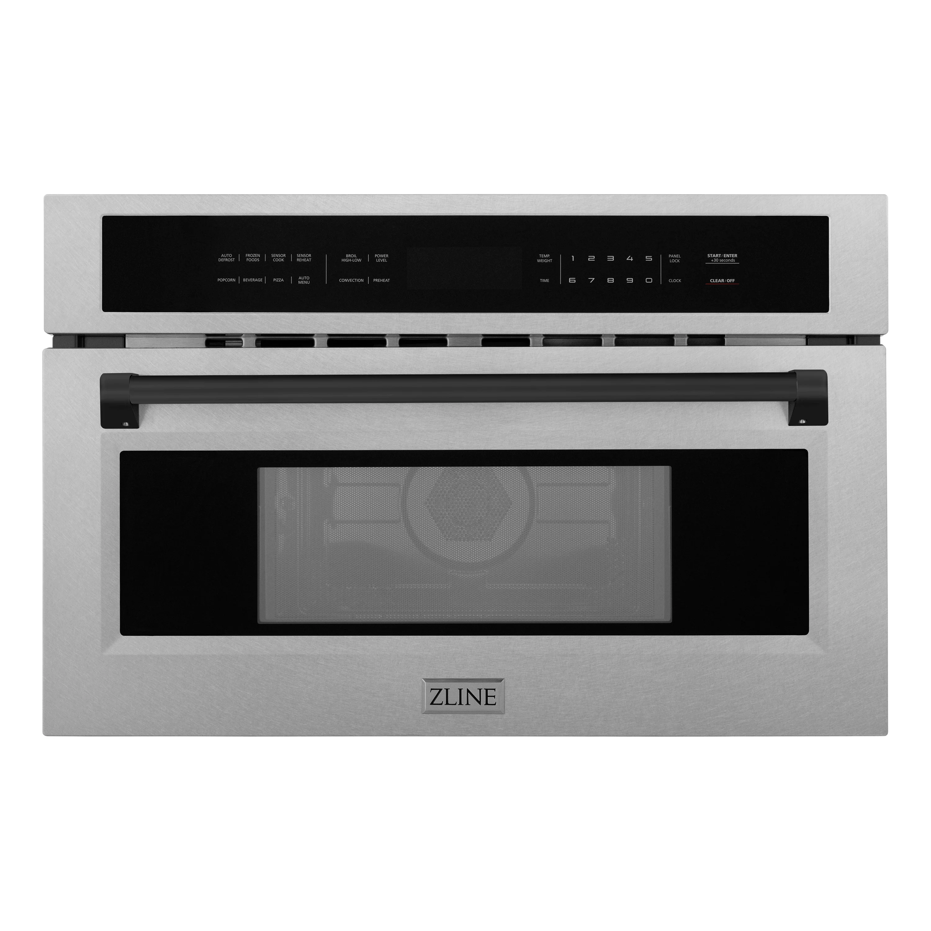 ZLINE Autograph Edition 30 in. 1.6 cu ft. Built-in Convection Microwave Oven in Satin Stainless Steel and Matte Black Accents (MWOZ-30-SS-MB) - Image 3