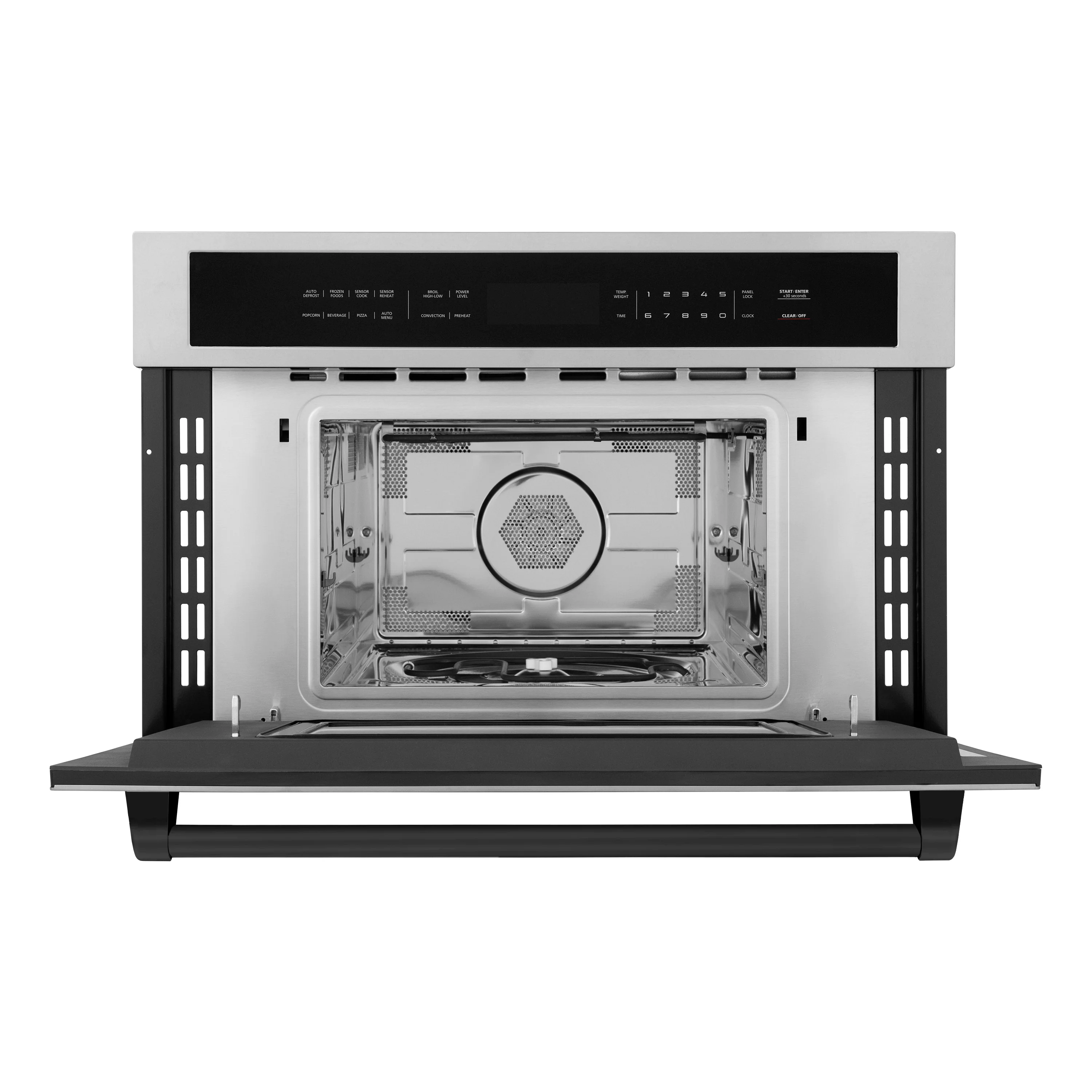 ZLINE Autograph Edition 30” 1.6 cu ft. Built-in Convection Microwave Oven in Stainless Steel and Matte Black Accents (MWOZ-30-MB) - Image 4
