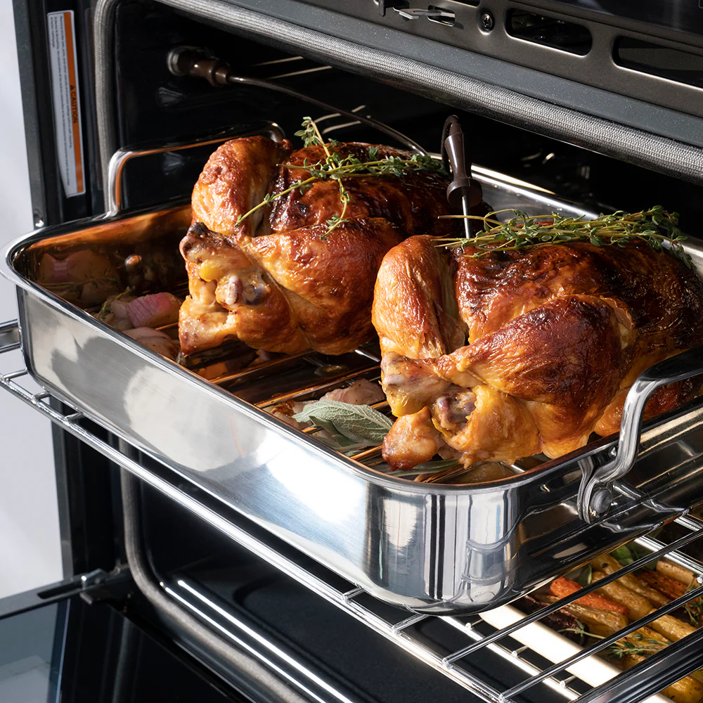 ZLINE Autograph Edition 30 in. Professional True Convection Double Wall Oven with Air Fry and Self Clean in Black Stainless Steel with Champagne Bronze Helix Handles (WADBZ-30-KCB) - Image 9